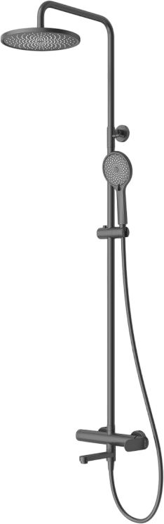 Душевая стойка Cezares Stylus STYLUS-CVD-NOP со смесителем и изливом, матовый черный