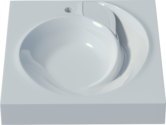 Раковина над стиральной машиной Madera QoPP 60 глянцевая белая, квадратная, с кронштейном