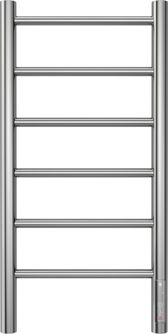 Полотенцесушитель электрический Terminus Аврора П6 65x35 см, подключение справа, слева, нержавеющая сталь полированная, лесенка