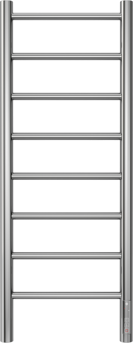 Полотенцесушитель электрический Terminus Аврора П8 85x35 см, подключение справа, слева, нержавеющая сталь полированная, лесенка