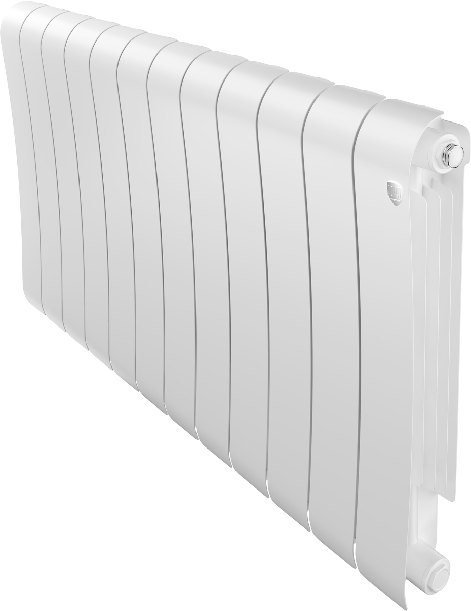 Радиатор биметаллический секционный Royal Thermo Infinity 500 12 секций, боковое подключение, дорожный белый RAL 9016