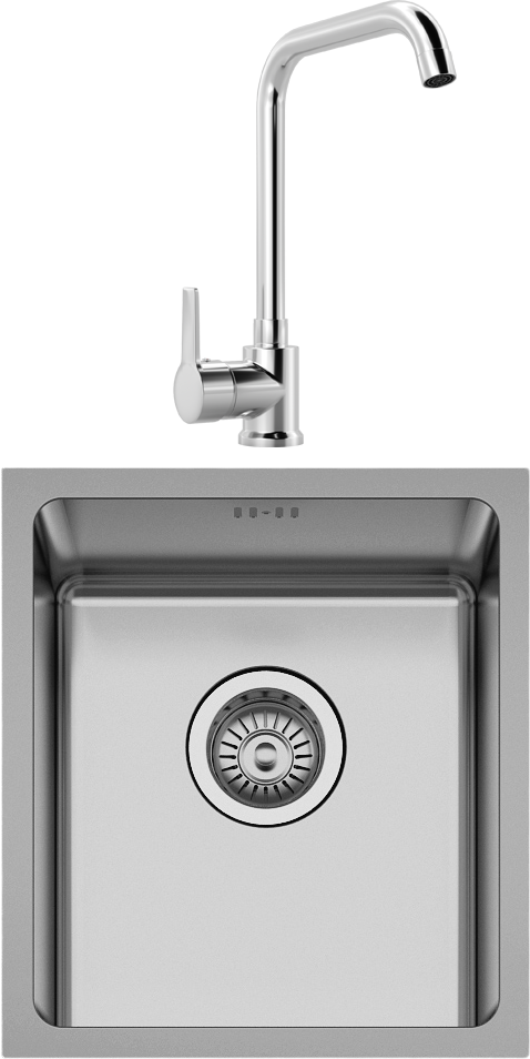 Комплект Мойка Seaman Eco Roma SMR-3438A + Смеситель MEGA Ege MG-PL10, хром