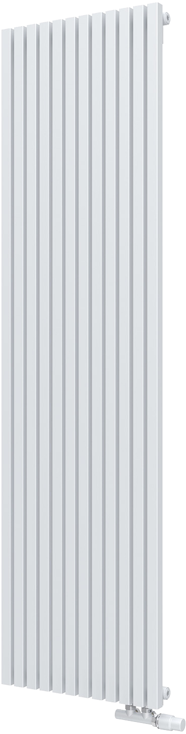 Радиатор стальной трубчатый KZTO Quadrum 30 V 1 1750-12 RT вертикальный, 12 секций, дизайнерский, нижнее правое подключение, белый муар 1T104S9016