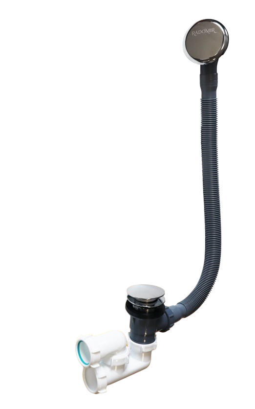 Слив-перелив для ванны Radomir 2-19-0-0-9-000 50 мм, клик-клак, хром, с сифоном