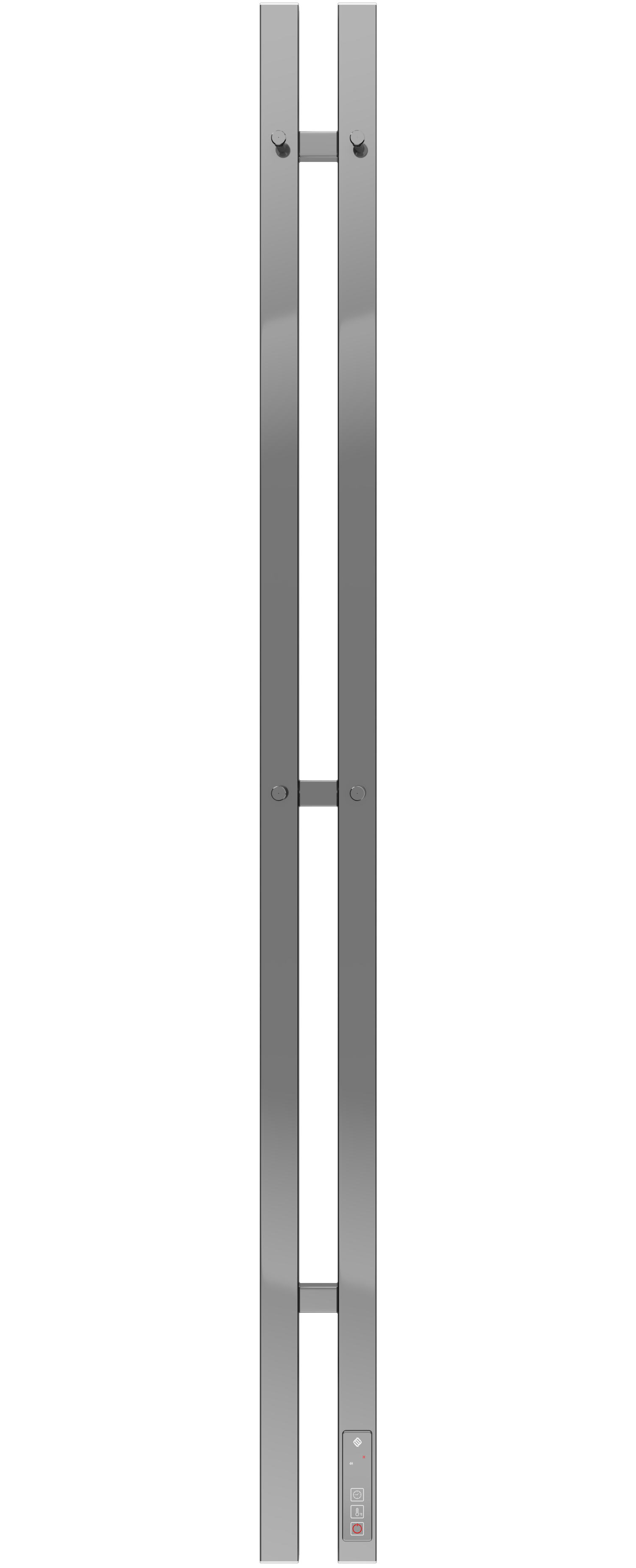 Полотенцесушитель электрический Terminus Duo 4670078561824 120x10 см, нержавеющая сталь полированная, I-образный, с полкой