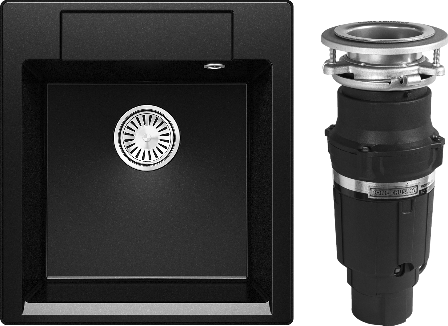 Комплект Мойка Polygran Argo 460, космос + Измельчитель Bone Crusher BC 610-AS