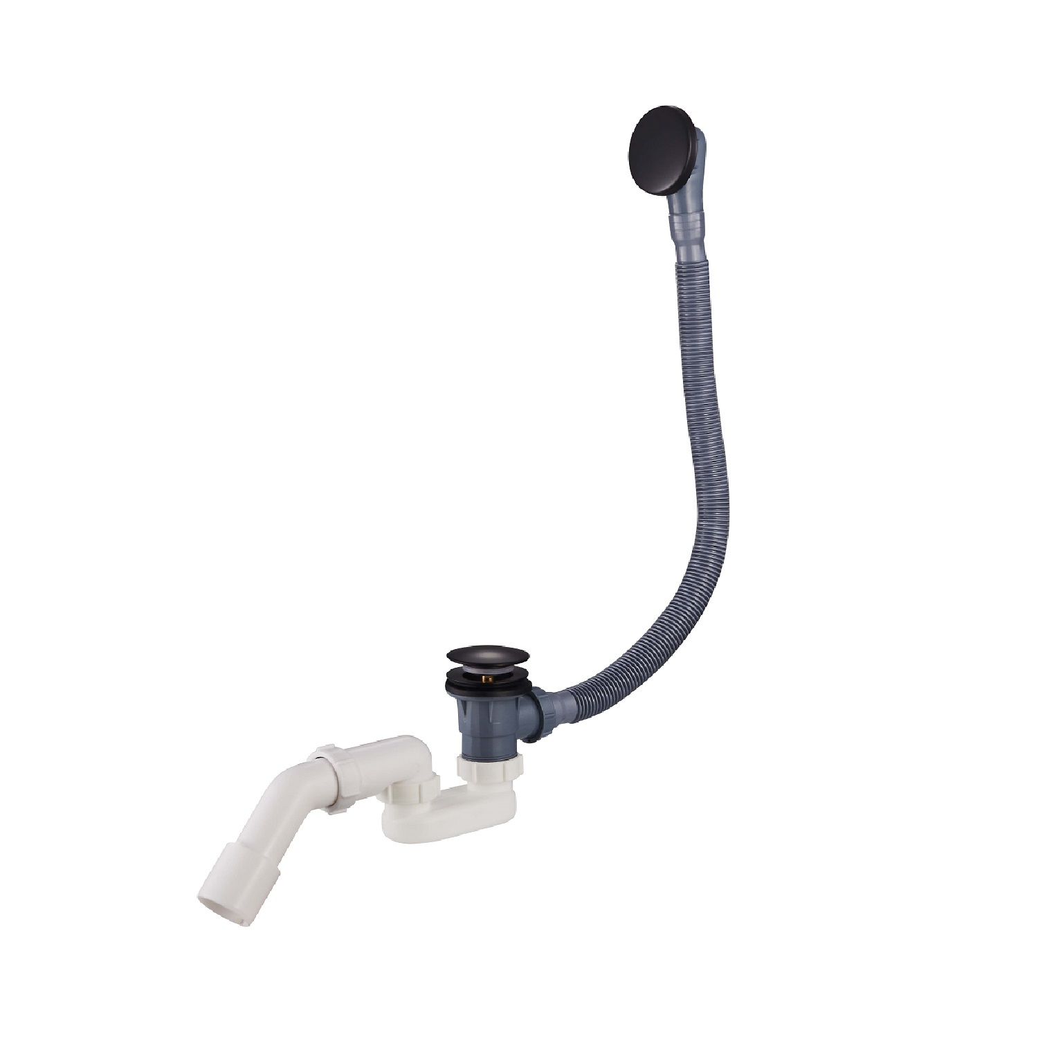 Слив-перелив для ванны Raglo R600 R600.31.06 32 мм, клик-клак, черный, с сифоном