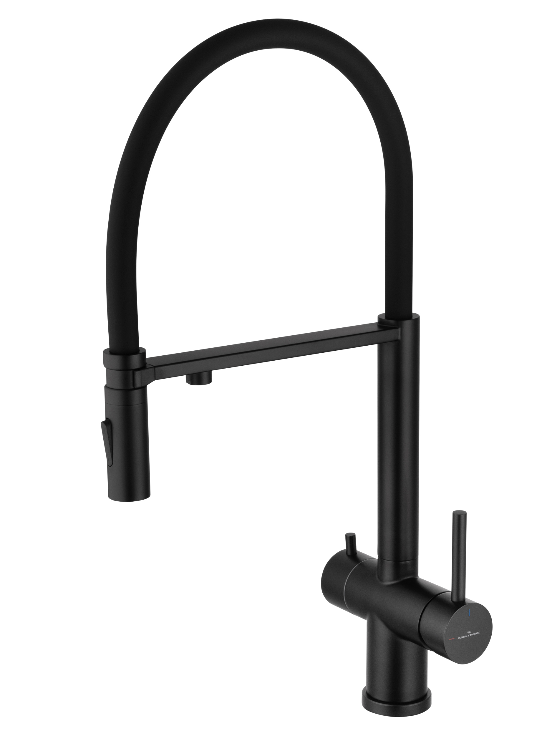 Смеситель для кухни Wonzon & Woghand WW-88458009-MB с гибким изливом, матовый черный