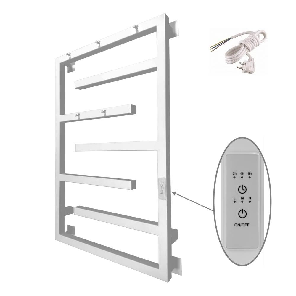 Полотенцесушитель электрический Altasan ЛабиринтПроф 80х50 80x55 см, подключение справа, слева, матовый белый, лесенка, из стали
