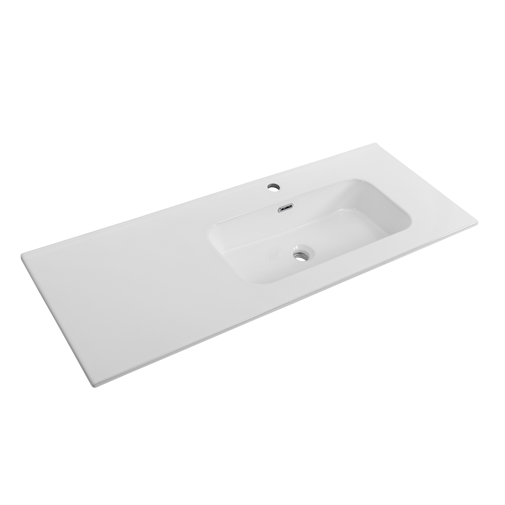 Мебельная раковина Cezares CZR-8095 121 R накладная, глянцевая белая, прямоугольная, фаянс