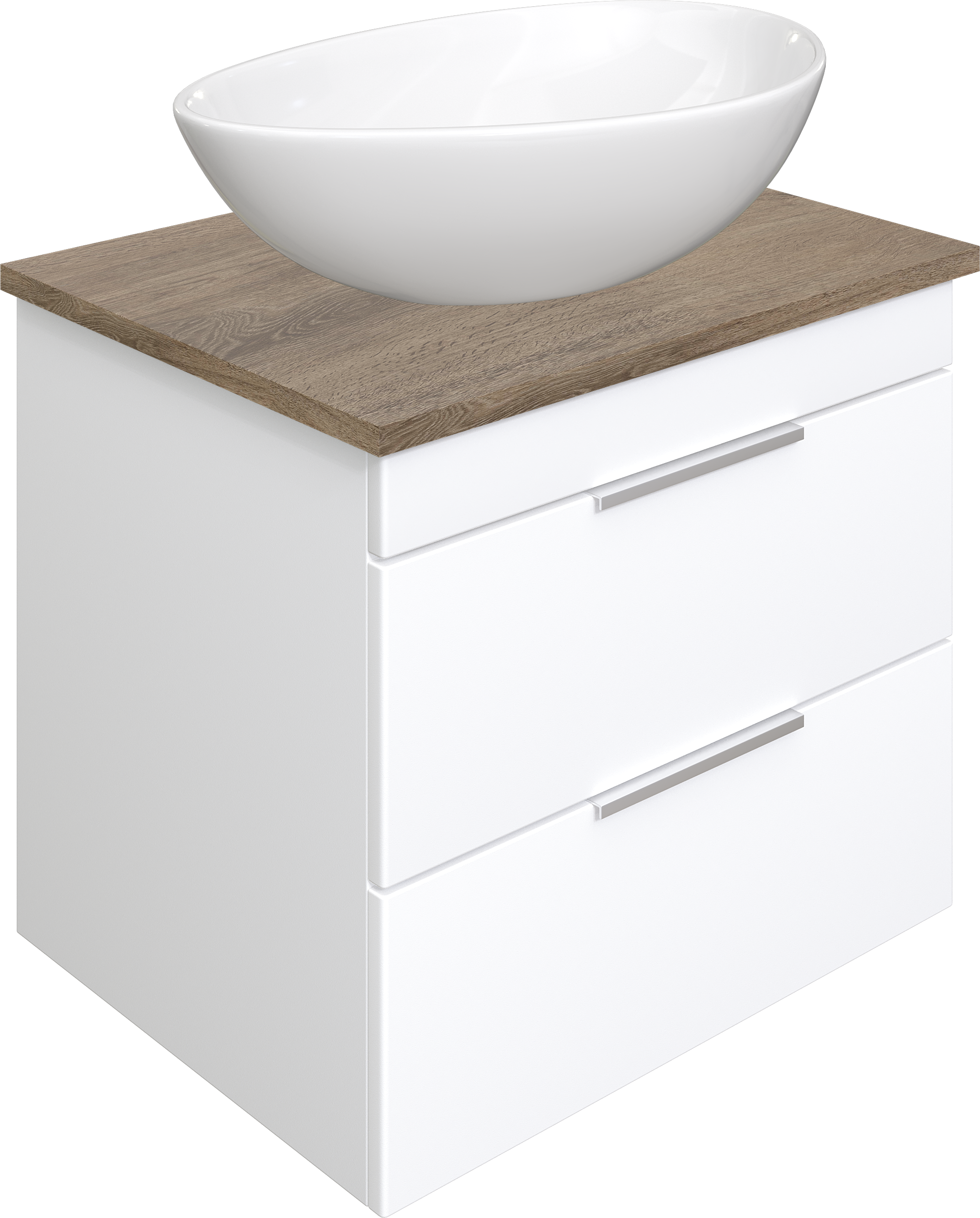 Тумба под раковину со столешницей STWORKI Копенгаген 60 белая, матовый орех