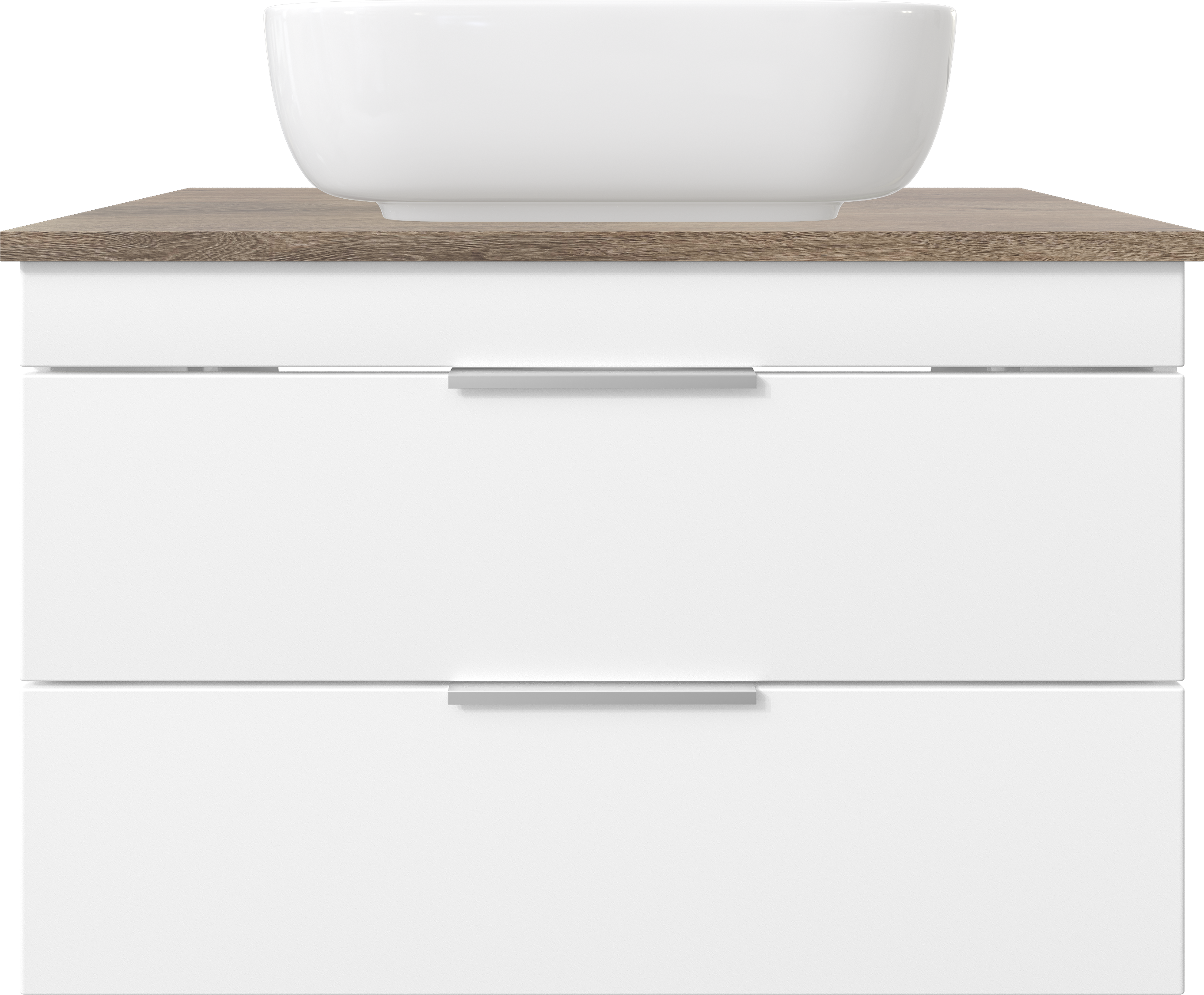 Тумба под раковину со столешницей STWORKI Копенгаген 80 белая, матовый орех