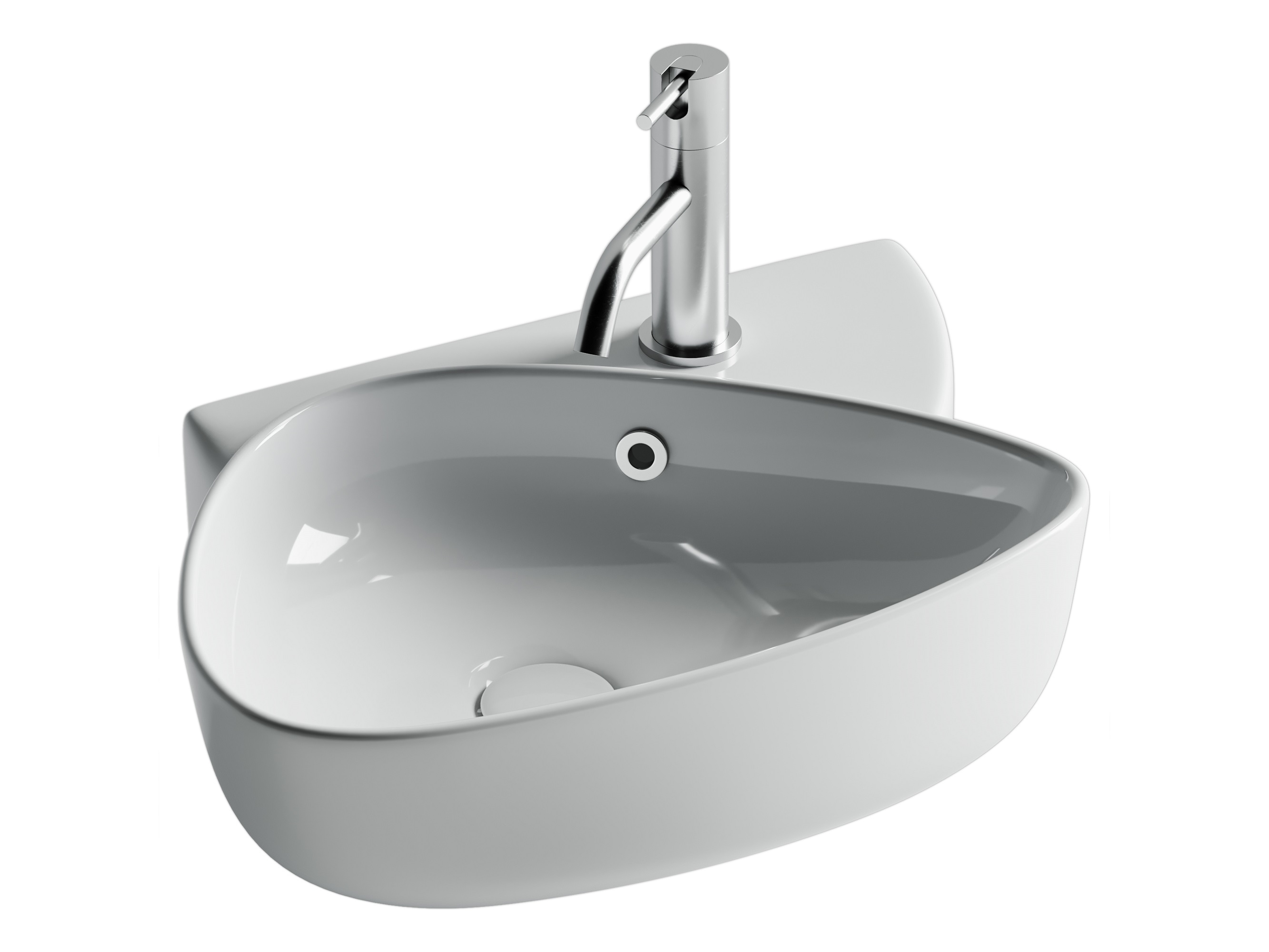 Раковина маленькая в туалет Ceramicanova Element 50 глянцевая белая, прямоугольная