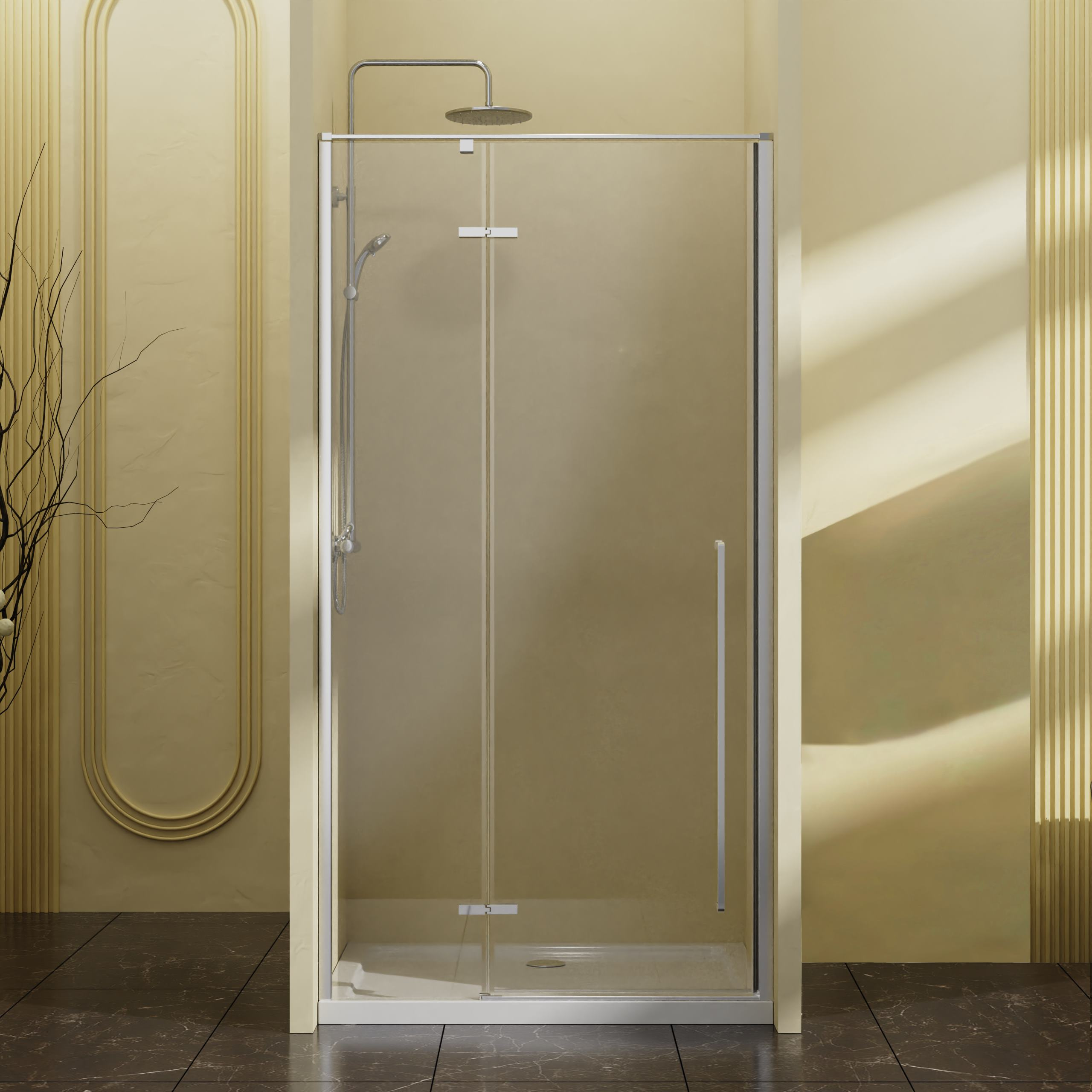 Душевая дверь в нишу Vincea Slim-N VDPH-5SN900CL 90 см, профиль хром, стекло прозрачное