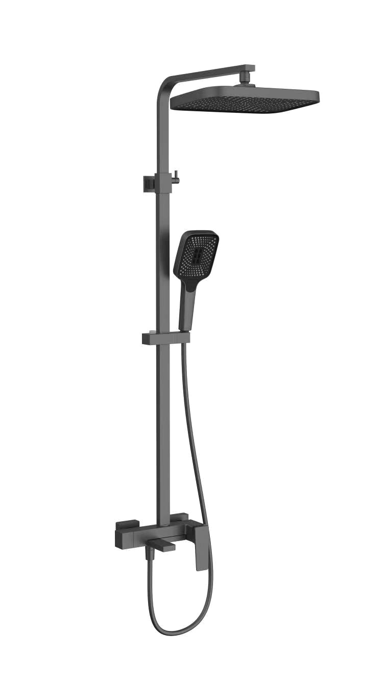 Душевая стойка Vincea Cube VSFS-4C12GM вороненая сталь