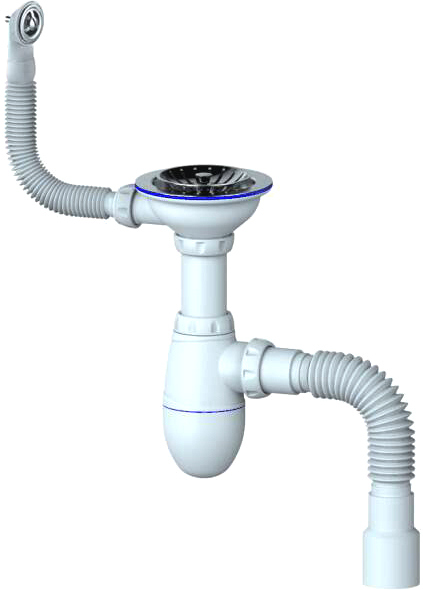 Сифон для мойки Unicorn В426P 40 мм, бутылочный, белый