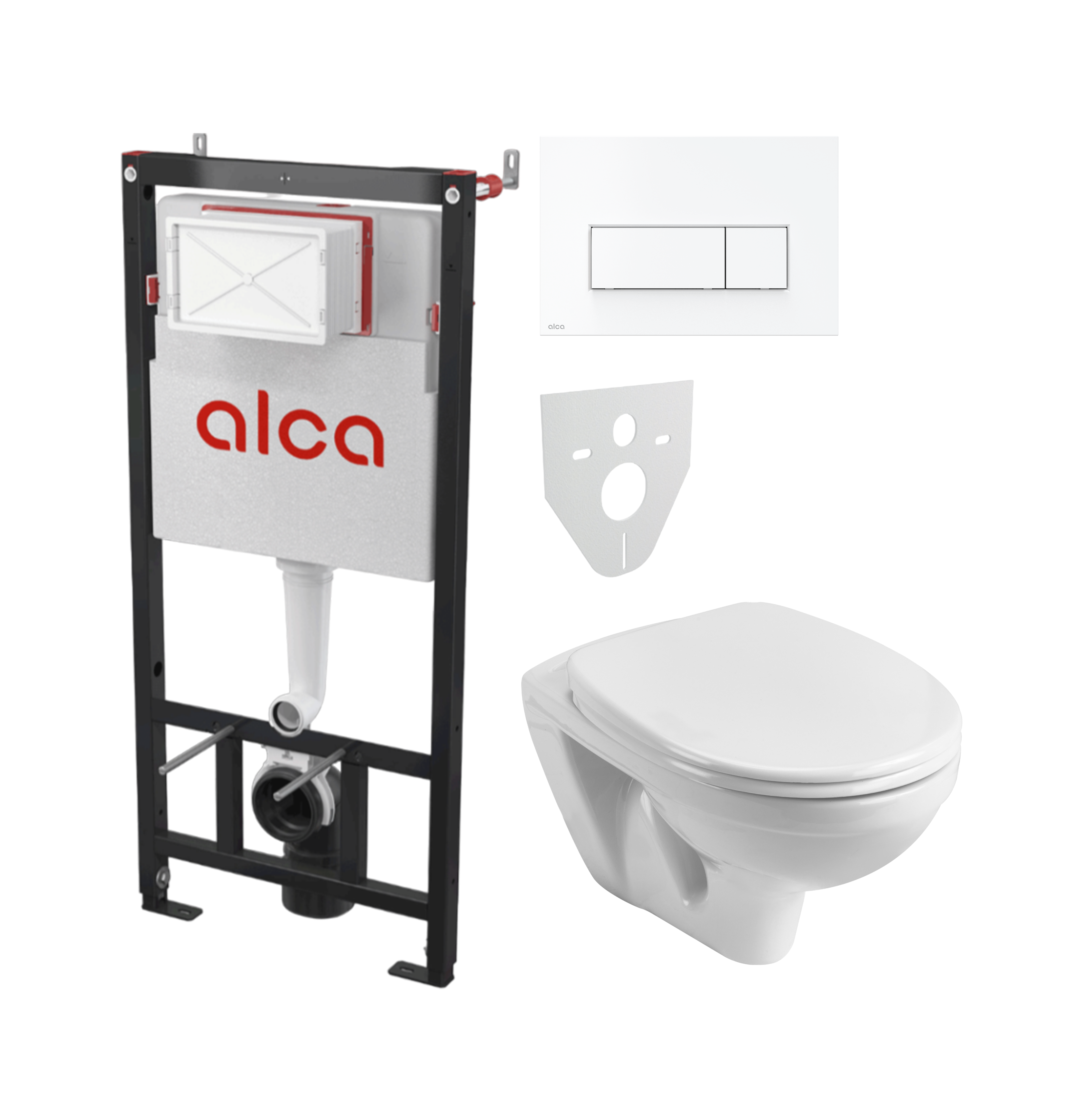 Комплект 2 в 1 Унитаз подвесной Santek Бореаль 1WH301977 + Инсталляция с кнопкой AlcaPlast AM101/1120-4:1 M570-VE-01 цвет белый