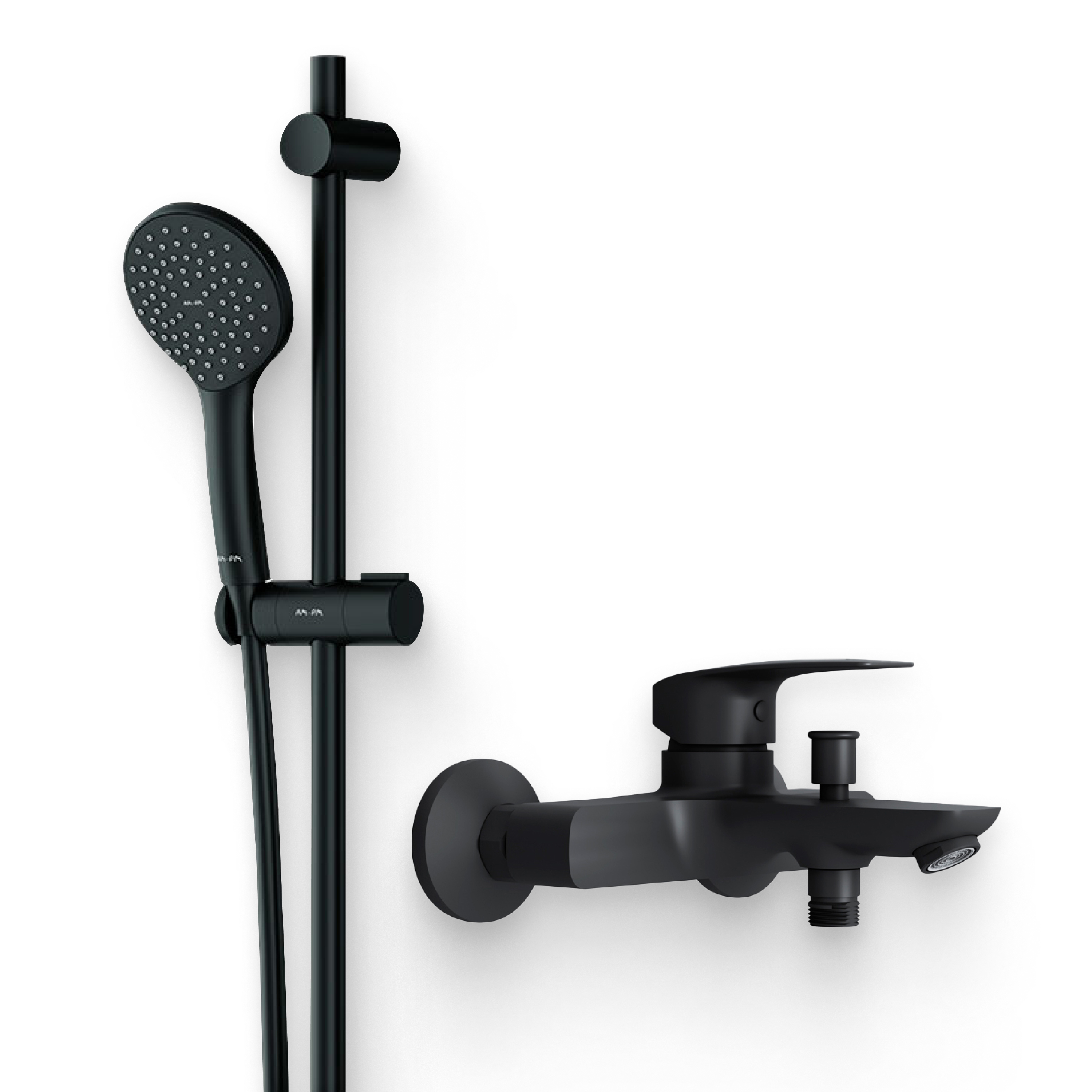 Душевой комплект Гарнитур AM.PM Gem F0190022 черный + Смеситель Tender F45A10022