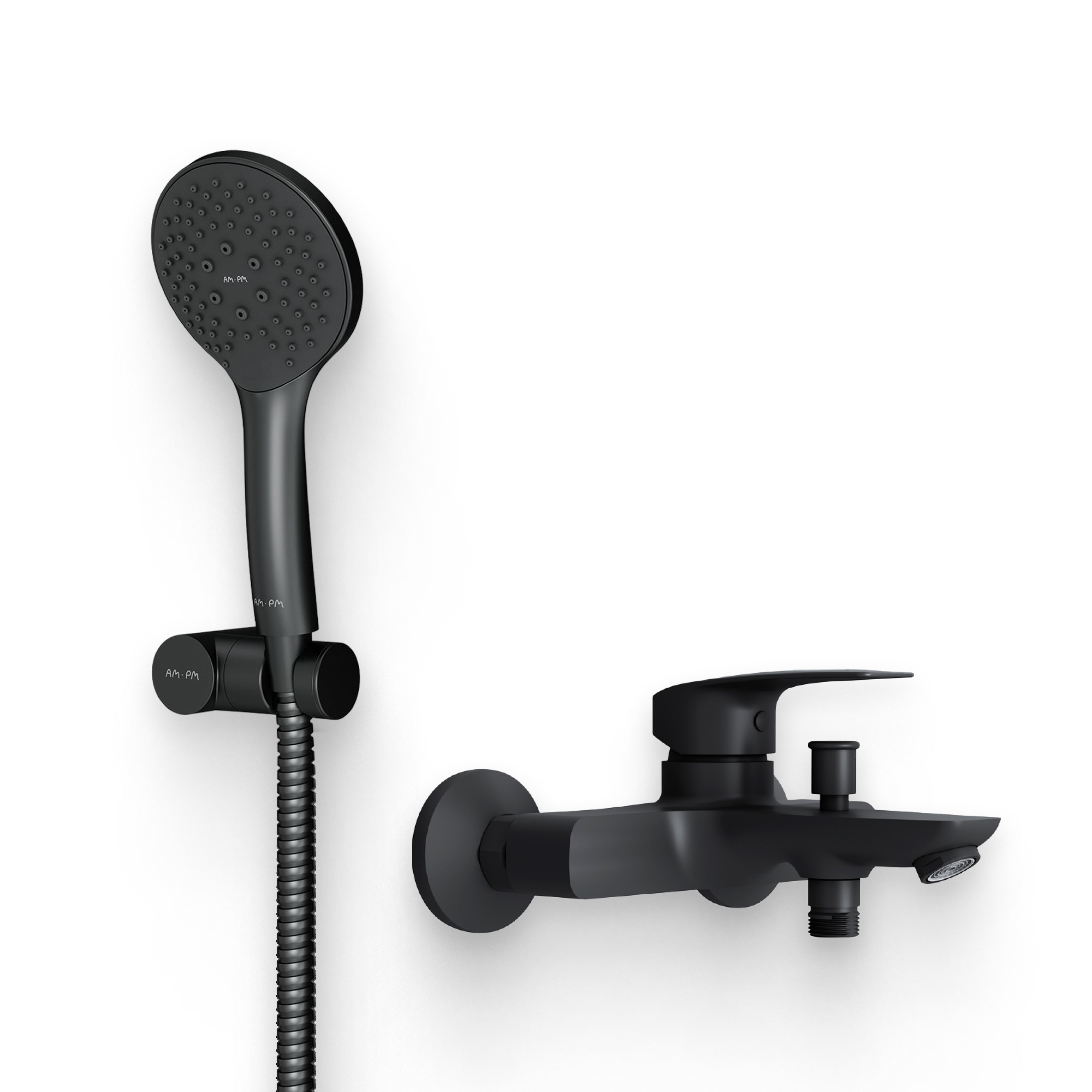 Душевой комплект Гарнитур AM.PM Gem F0119022 черный + Смеситель Tender F45A10022