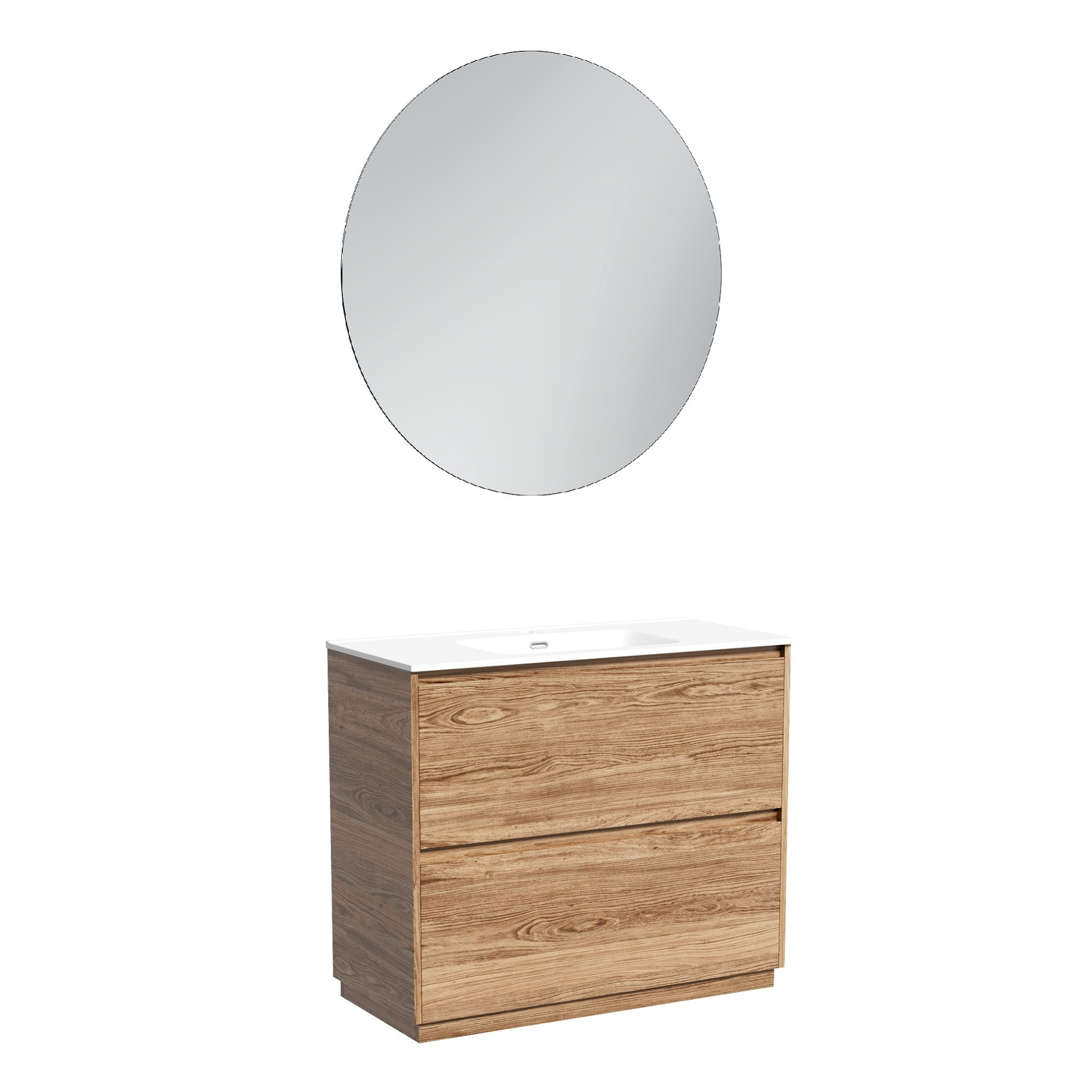 Мебель для ванной комнаты Sancos Libra Floor 100 дуб чарльстон, белая раковина CN7003