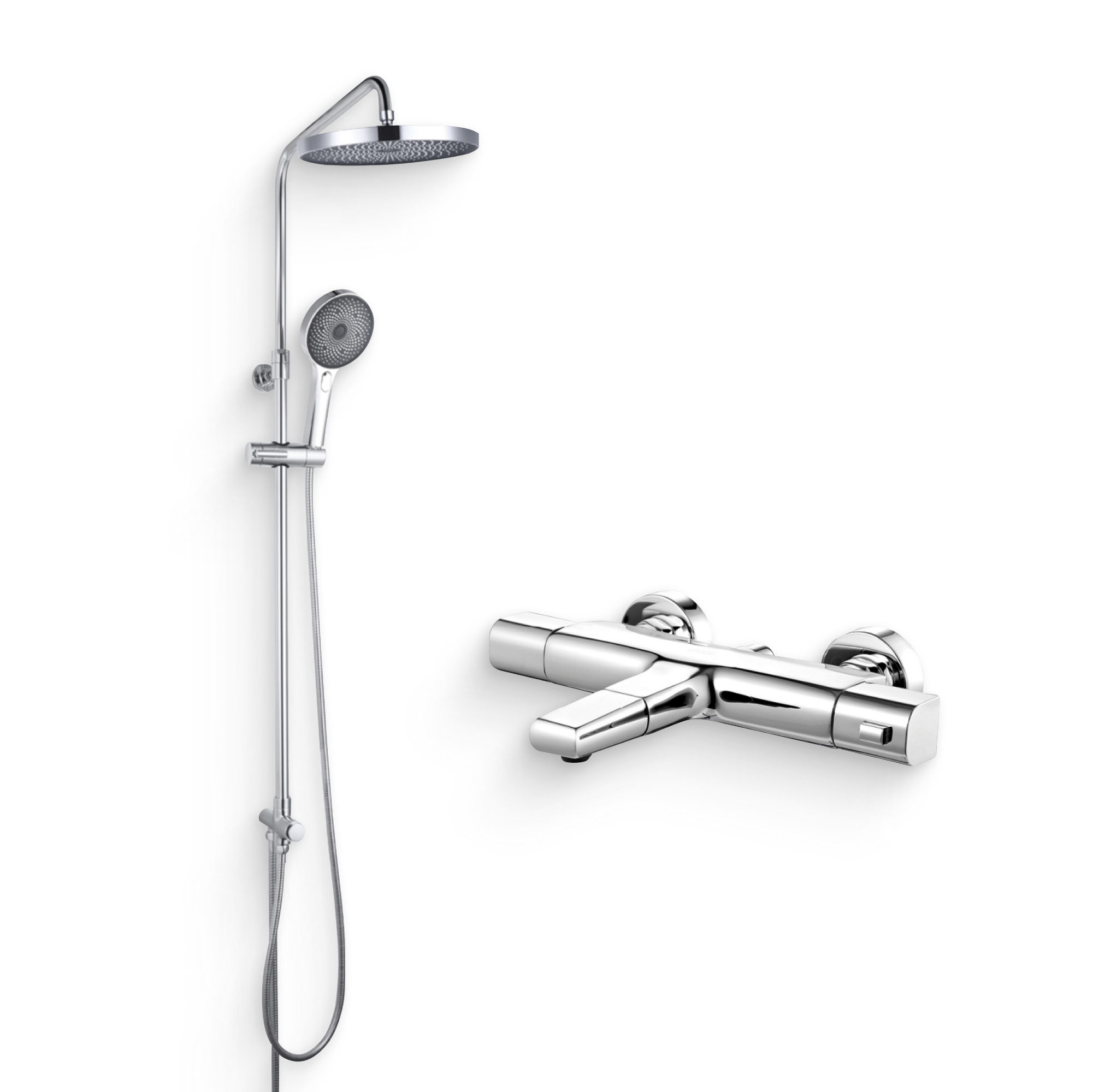 Душевой комплект Термостат IDDIS Uniterm UNISB02I74WA + Стойка SpaHome SPA3F0Ci76