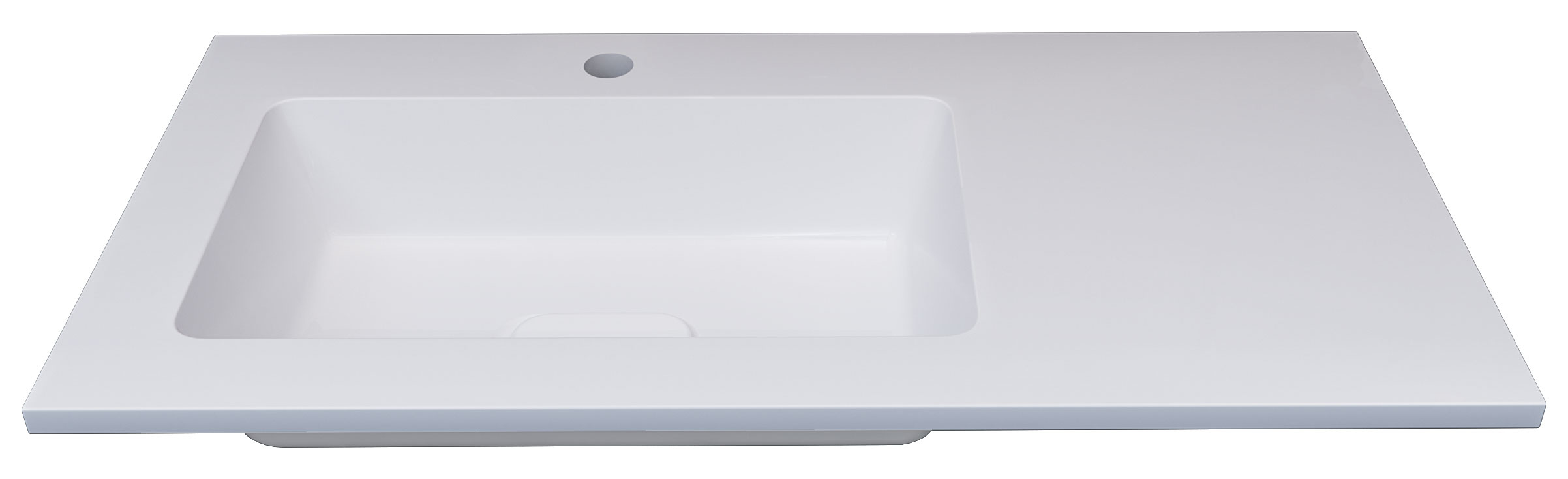 Мебельная раковина Madera Modul 90 L накладная, глянцевая белая, прямоугольная, искусственная мрамор