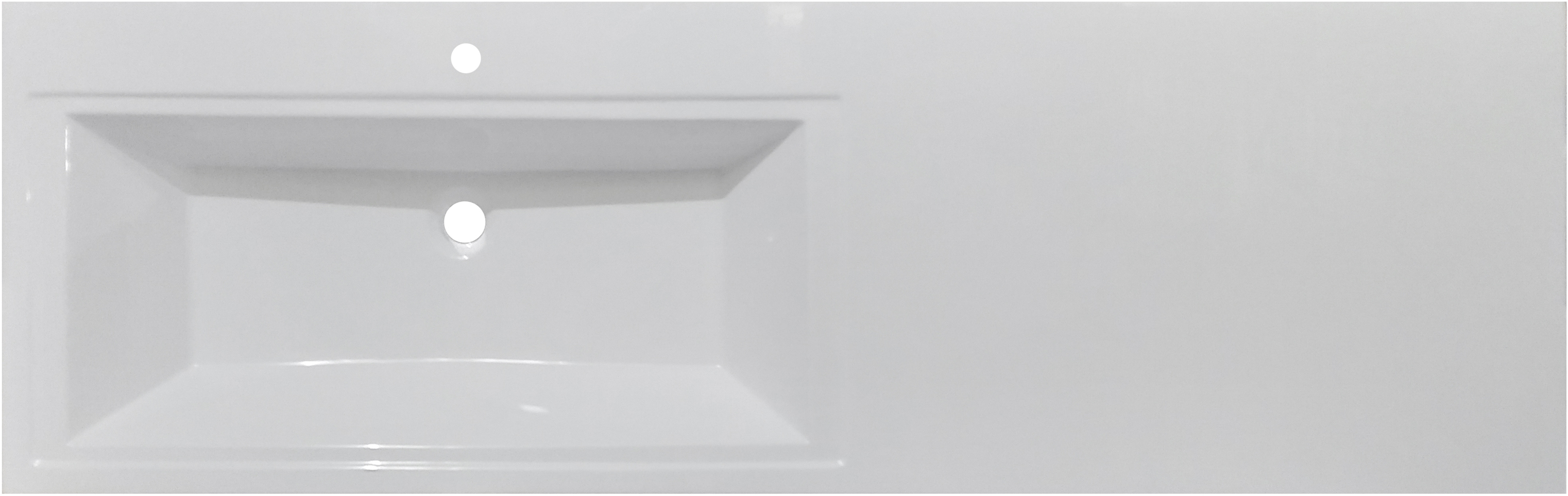 Раковина над стиральной машиной Эстет Даллас 150 L белая, прямоугольная, искусственный камень, со столешницей справа, с кронштейном