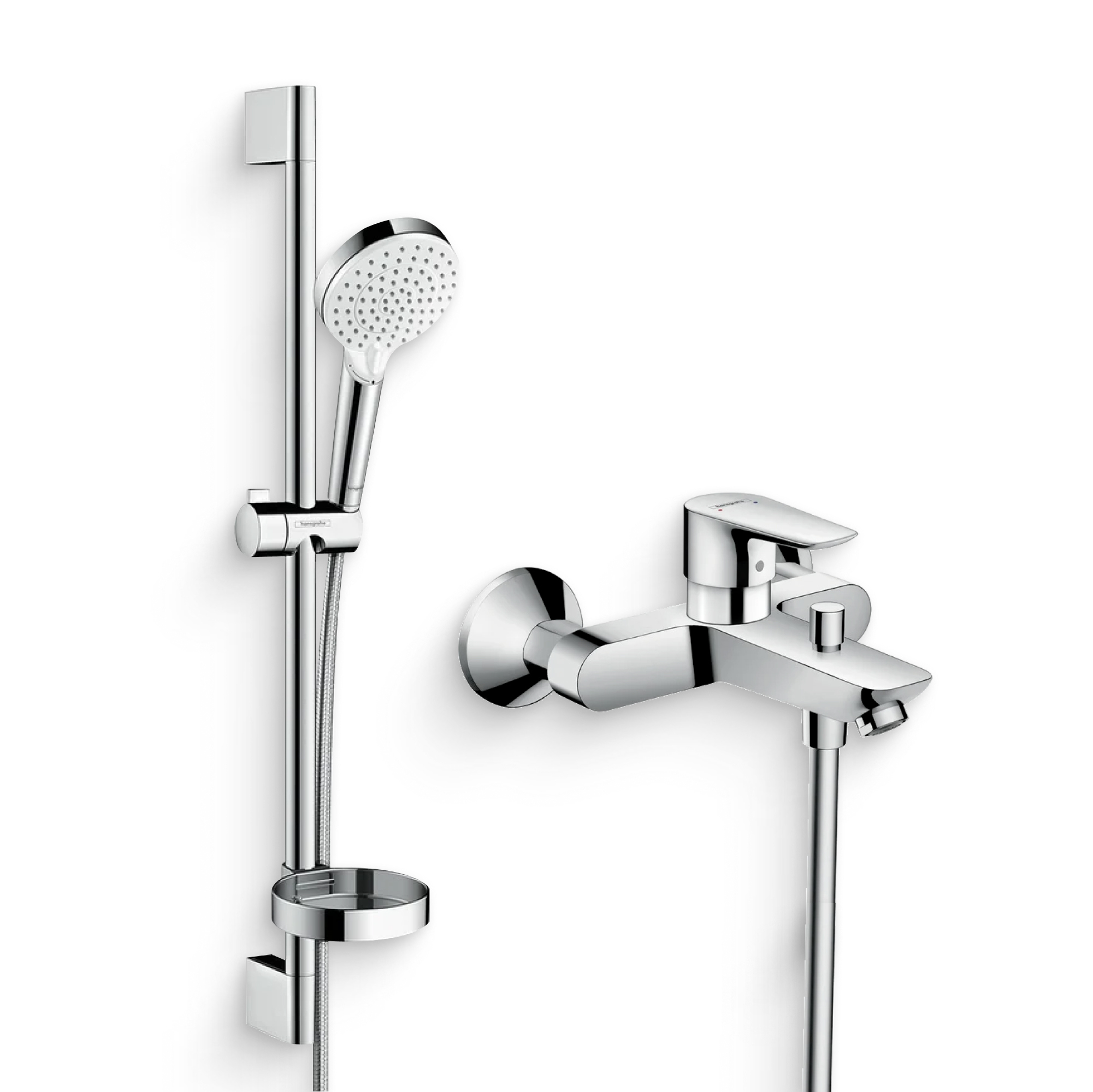 Душевой комплект Смеситель Hansgrohe Talis E + Гарнитур Crometta Vario 650 26553400, с мыльницей