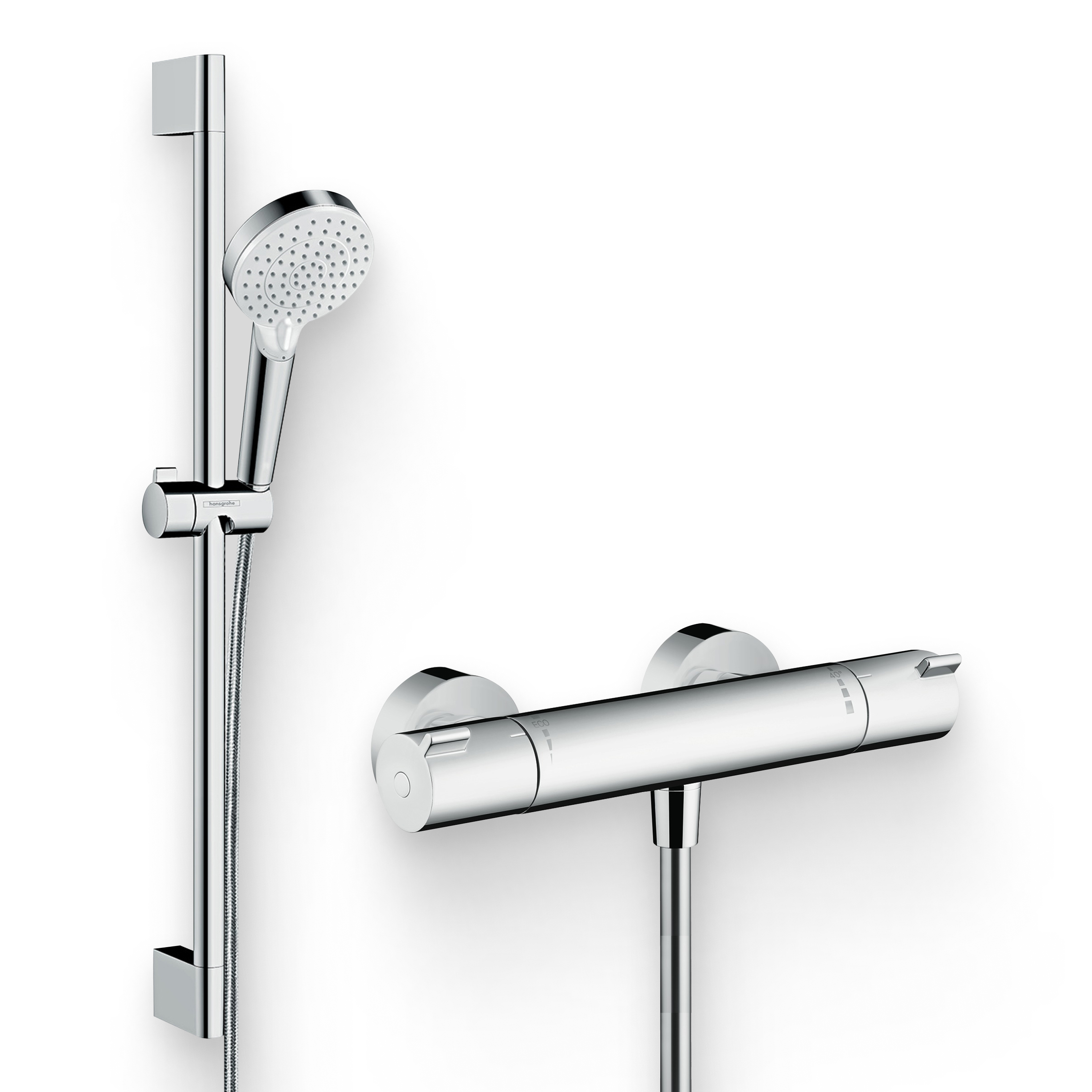 Душевой комплект Термостат Hansgrohe Ecostat 1001 CL ВМ 13211000, для душа + Гарнитур Crometta Vario 650 26532400