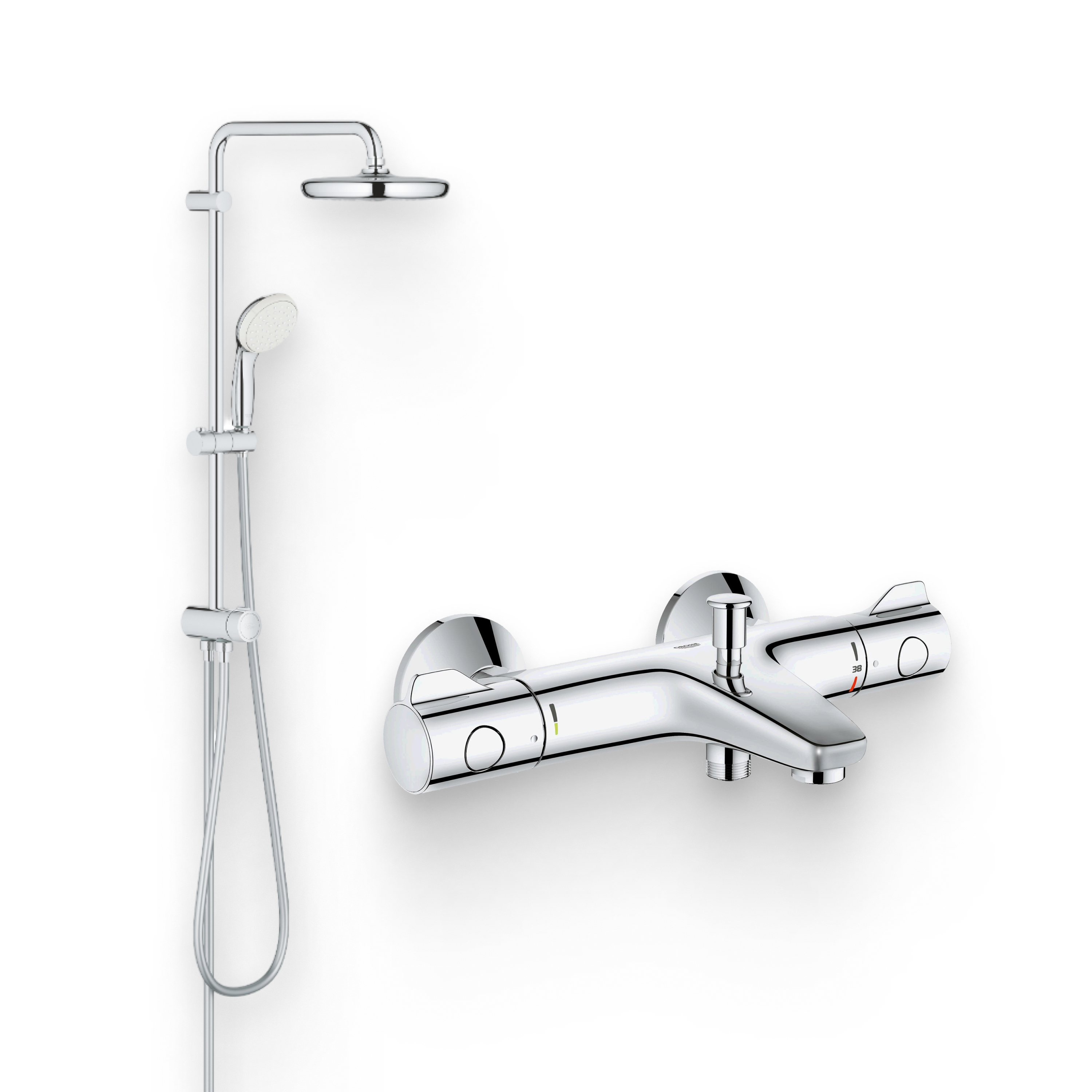 Душевой комплект Термостат Grohe Grohtherm 800 34576000 + Стойка New Tempesta System 26381001