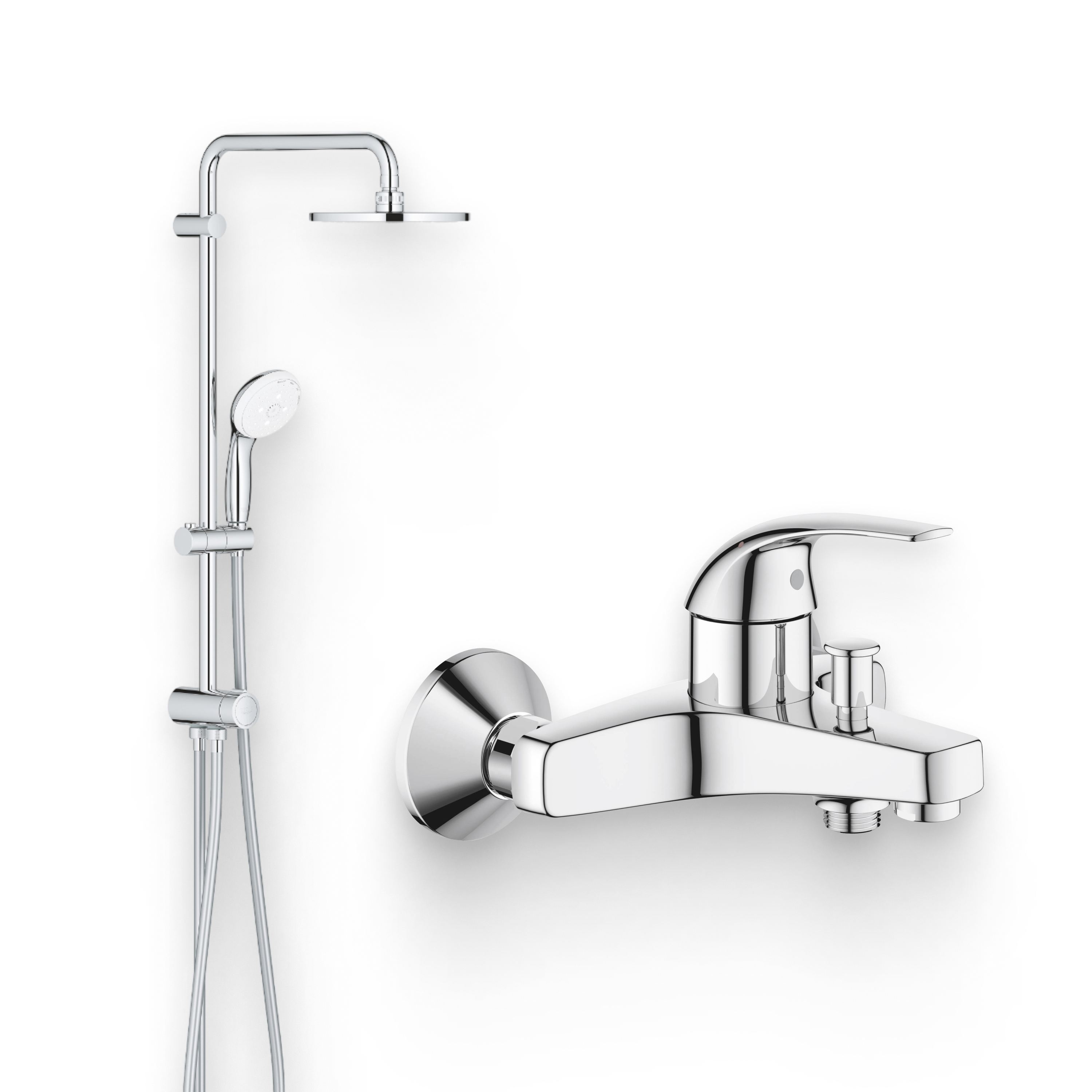 Душевой комплект Смеситель Grohe BauCurve 23599000 + Стойка New Tempesta 27389002