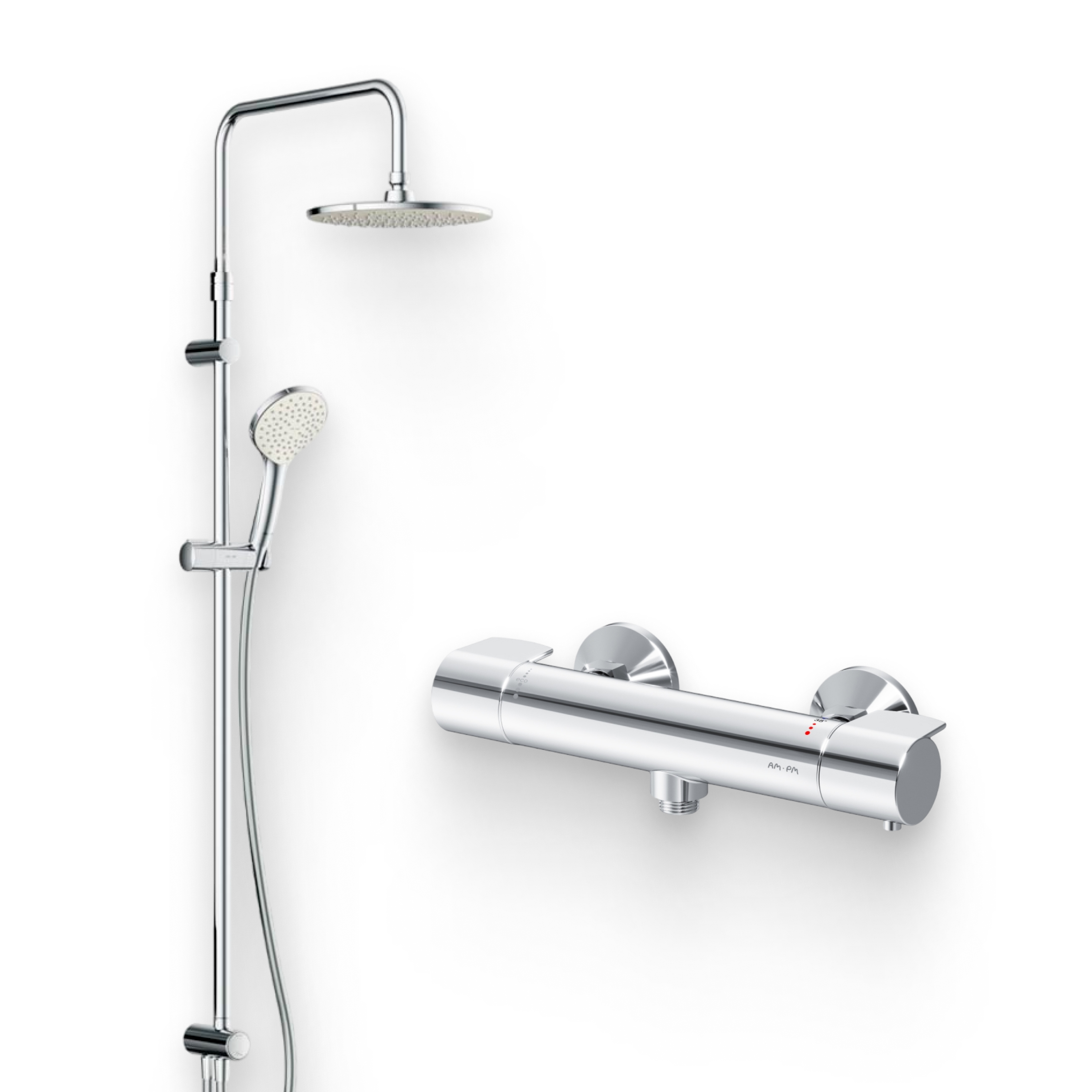 Душевой комплект Термостат AM.PM X-Joy F85A40000 для душа + Стойка Gem F0790000