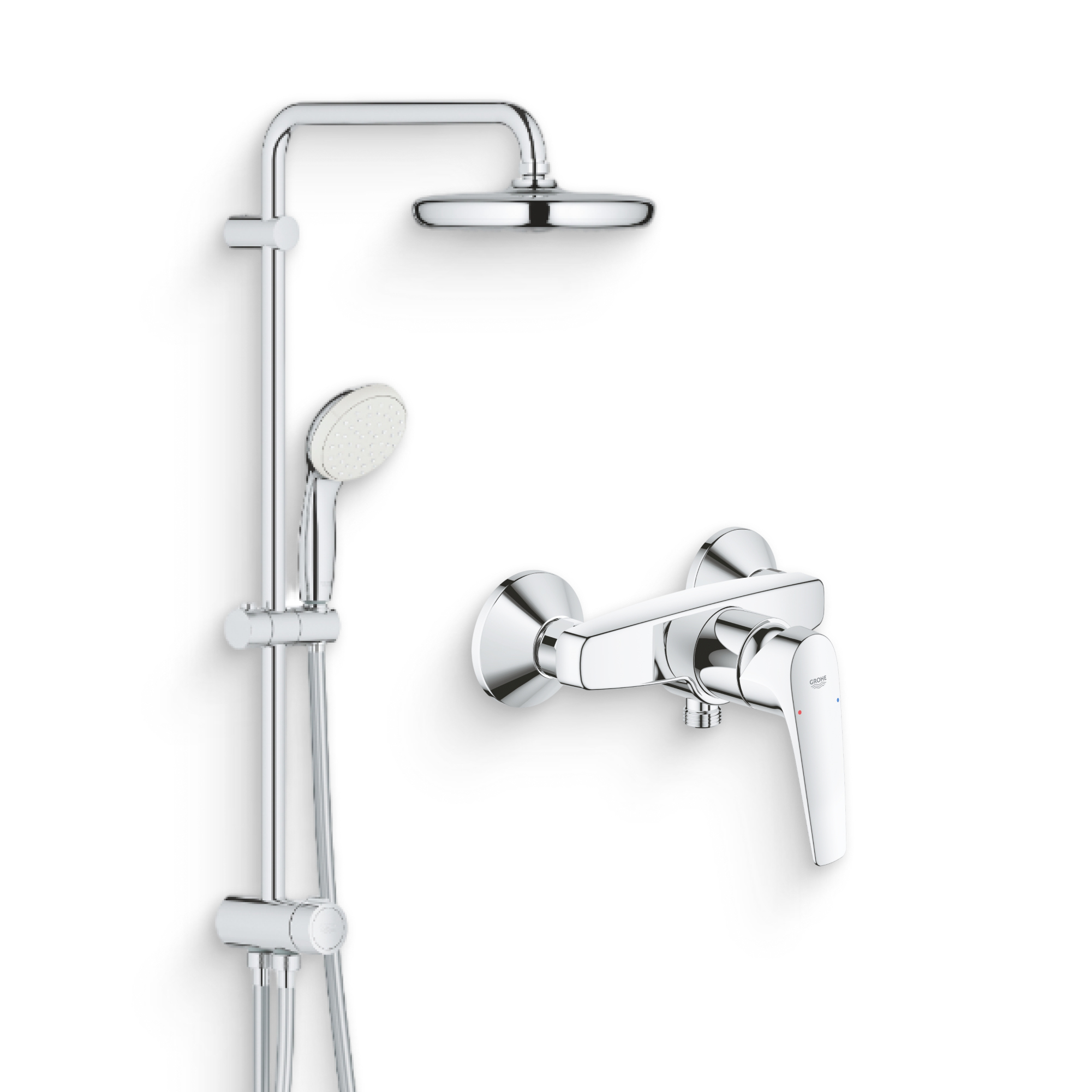 Душевой комплект Смеситель для душа Grohe BauFlow 23632000 + Стойка New Tempesta System 26381001