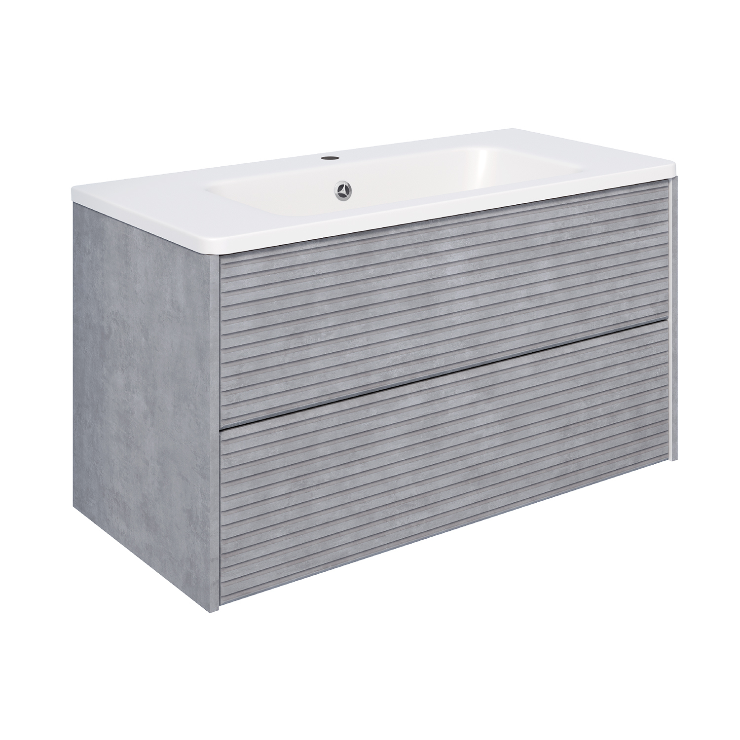 Тумба с раковиной Aqua de Marco Parma 100 подвесная, дымчатая серая