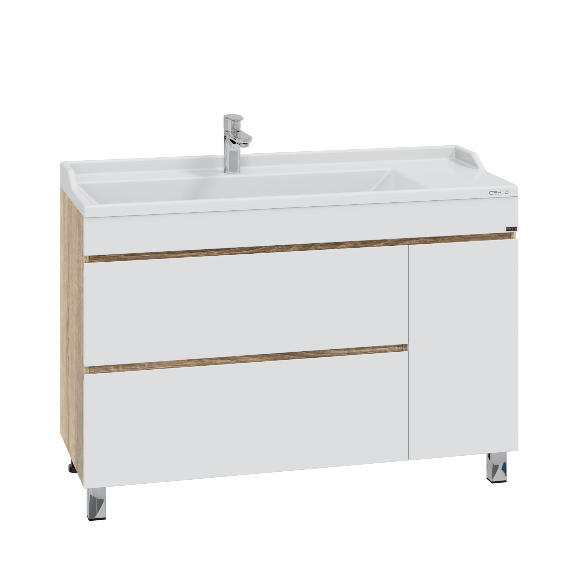 Тумба с раковиной СаНта Марс 120 напольная, янтарная