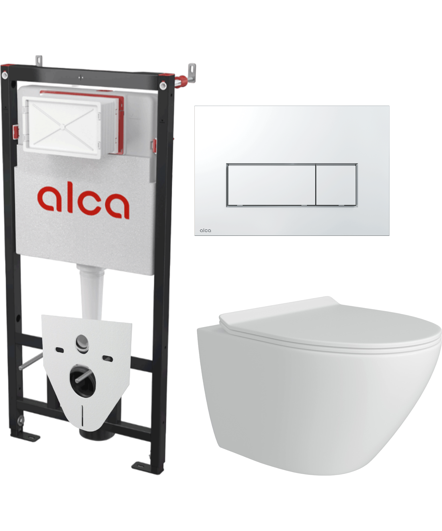 Комплект 2 в 1 Унитаз подвесной Teymi Lina Pro T40106 + Инсталляция с кнопкой AlcaPlast AM101/1120-4:1 RU M571-0001 цвет хром глянец