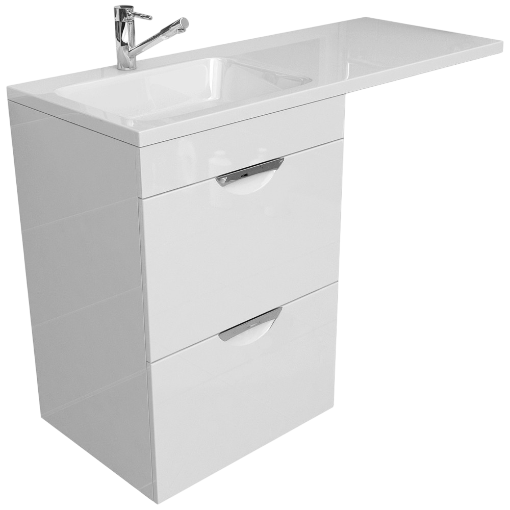 Тумба под раковину без столешницы Emmy Милли 110 под стиральную машину, белая