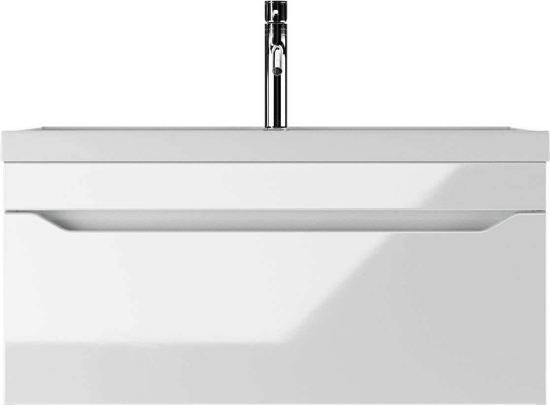 Тумба с раковиной Айсберг Ева 90 подвесная, 1 ящик, белая