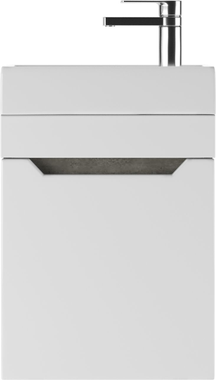 Тумба с раковиной Айсберг Мечта 40 подвесная, белая, бетон