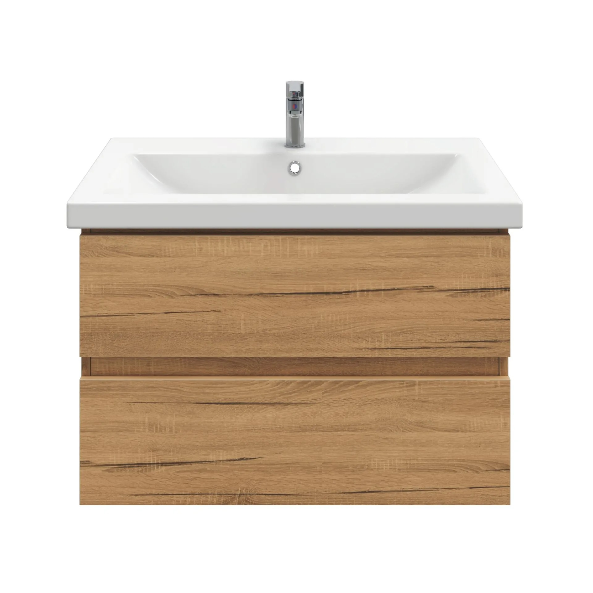 Тумба с раковиной SanStar Lavanti 70 подвесная, дуб вотан, раковина Como