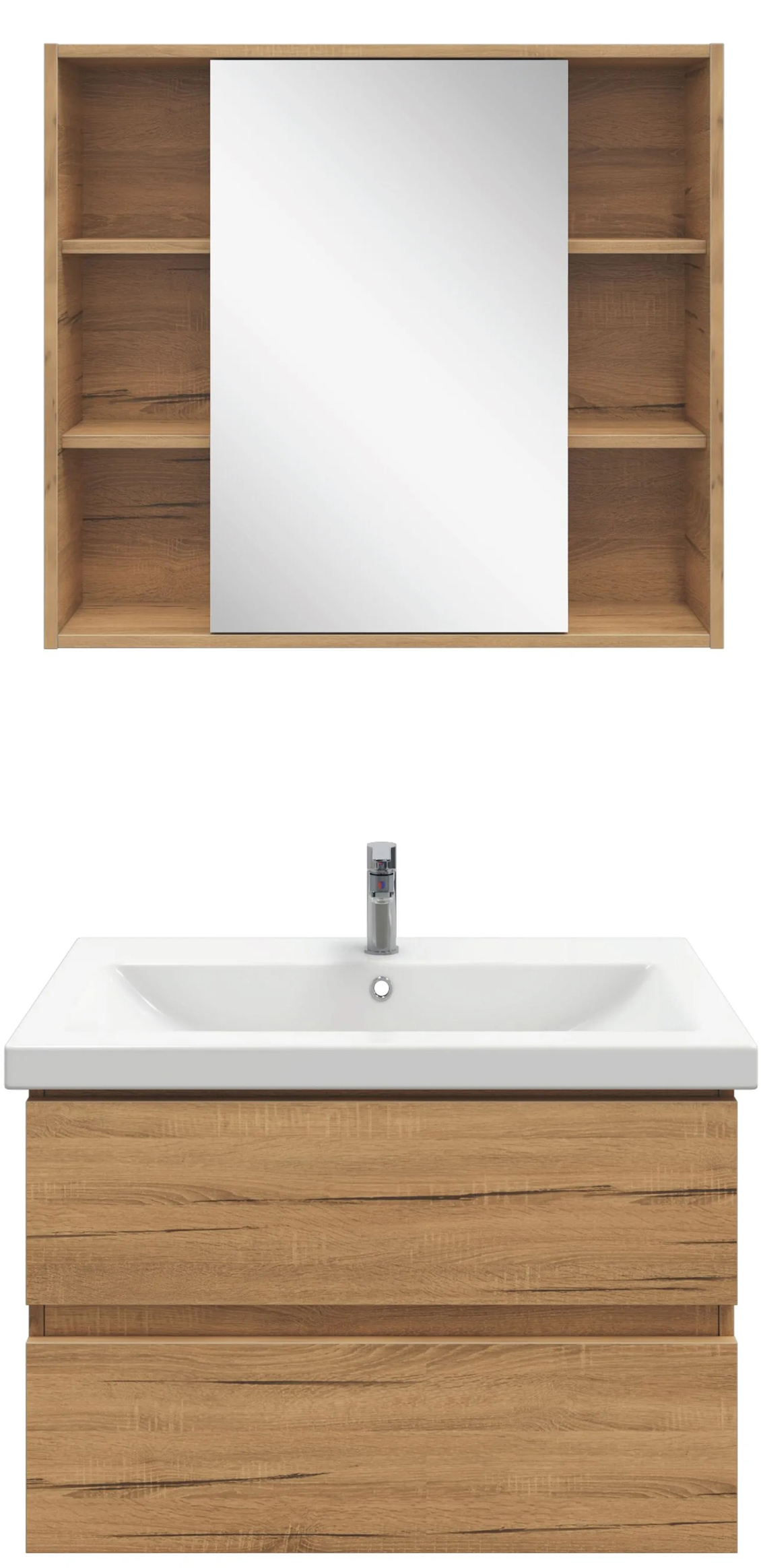 Мебель для ванной комнаты SanStar Lavanti 80 дуб вотан, раковина Фест 80
