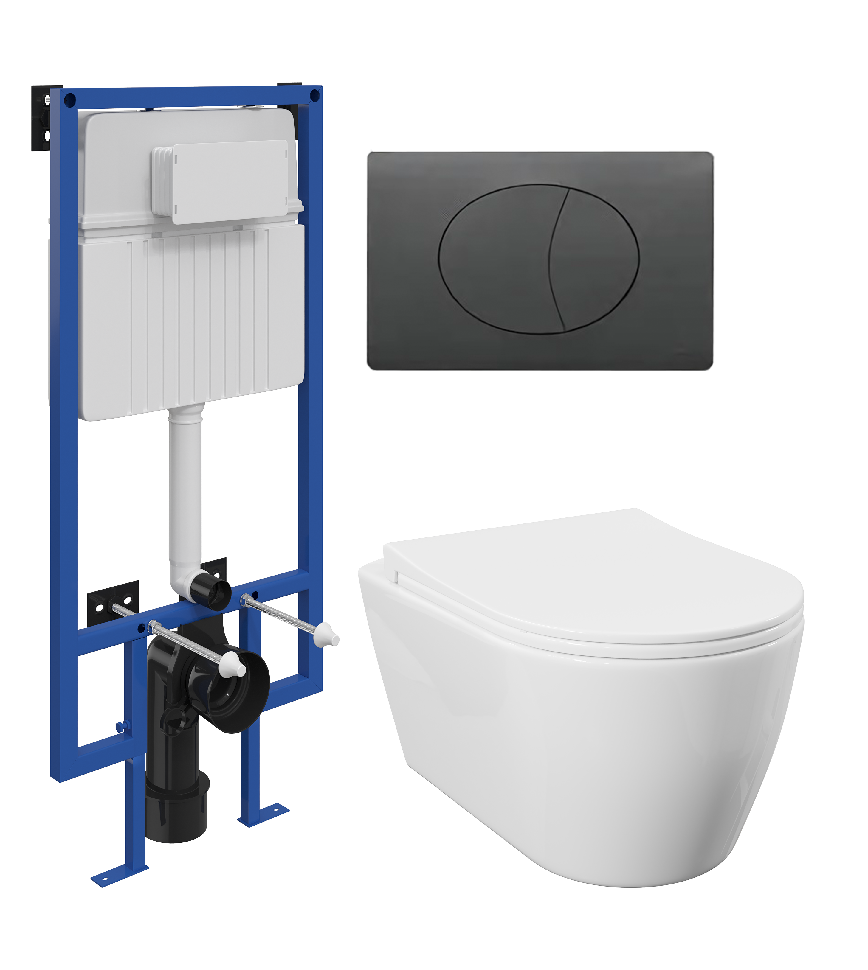 Комплект 3 в 1 Унитаз подвесной STWORKI Ноттвиль SETK3104-2616-001-1-8000 + Инсталляция 510162 + Кнопка 230858