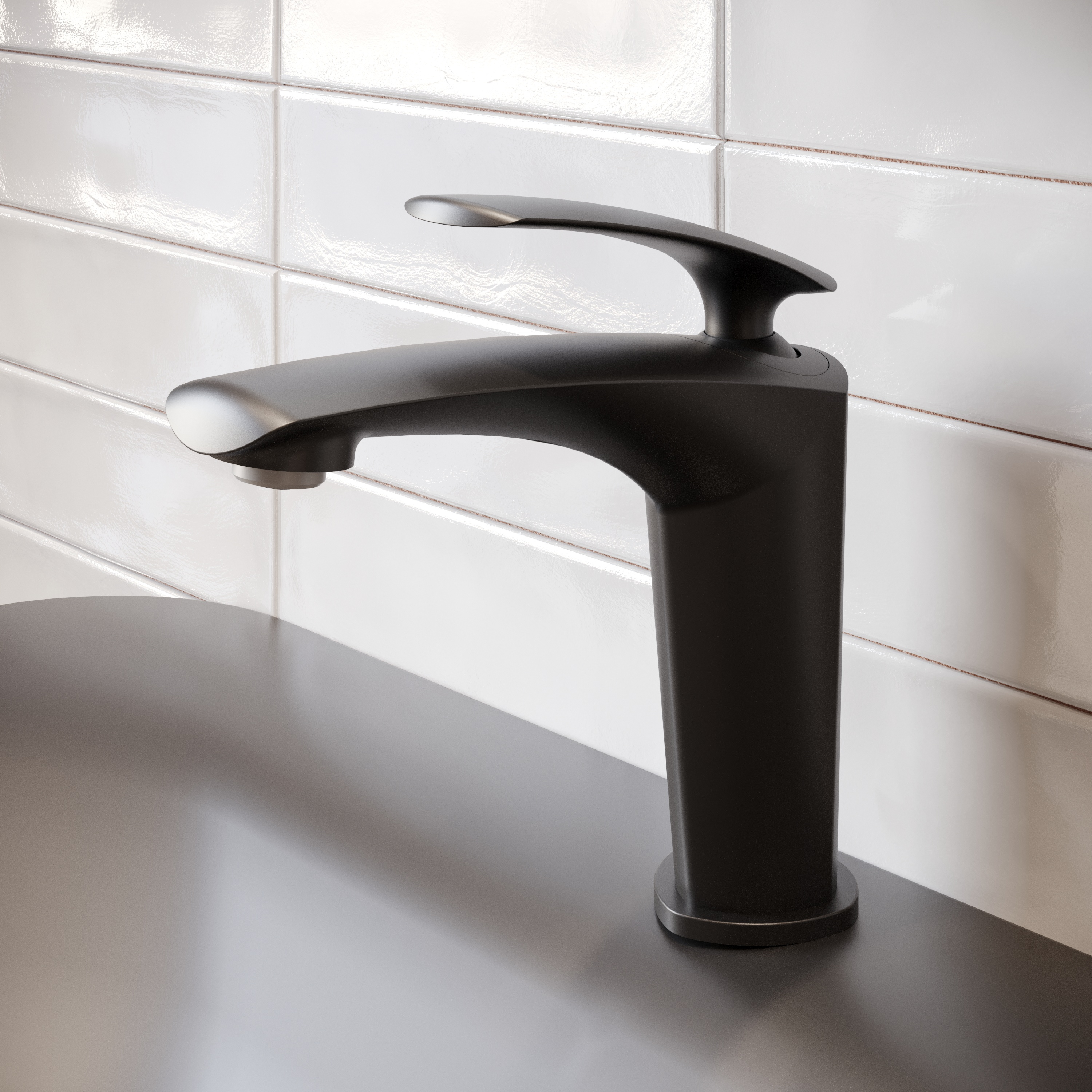 Смеситель для раковины STWORKI Гётеборг S03010BK + донный клапан SW-001BK матовый черный