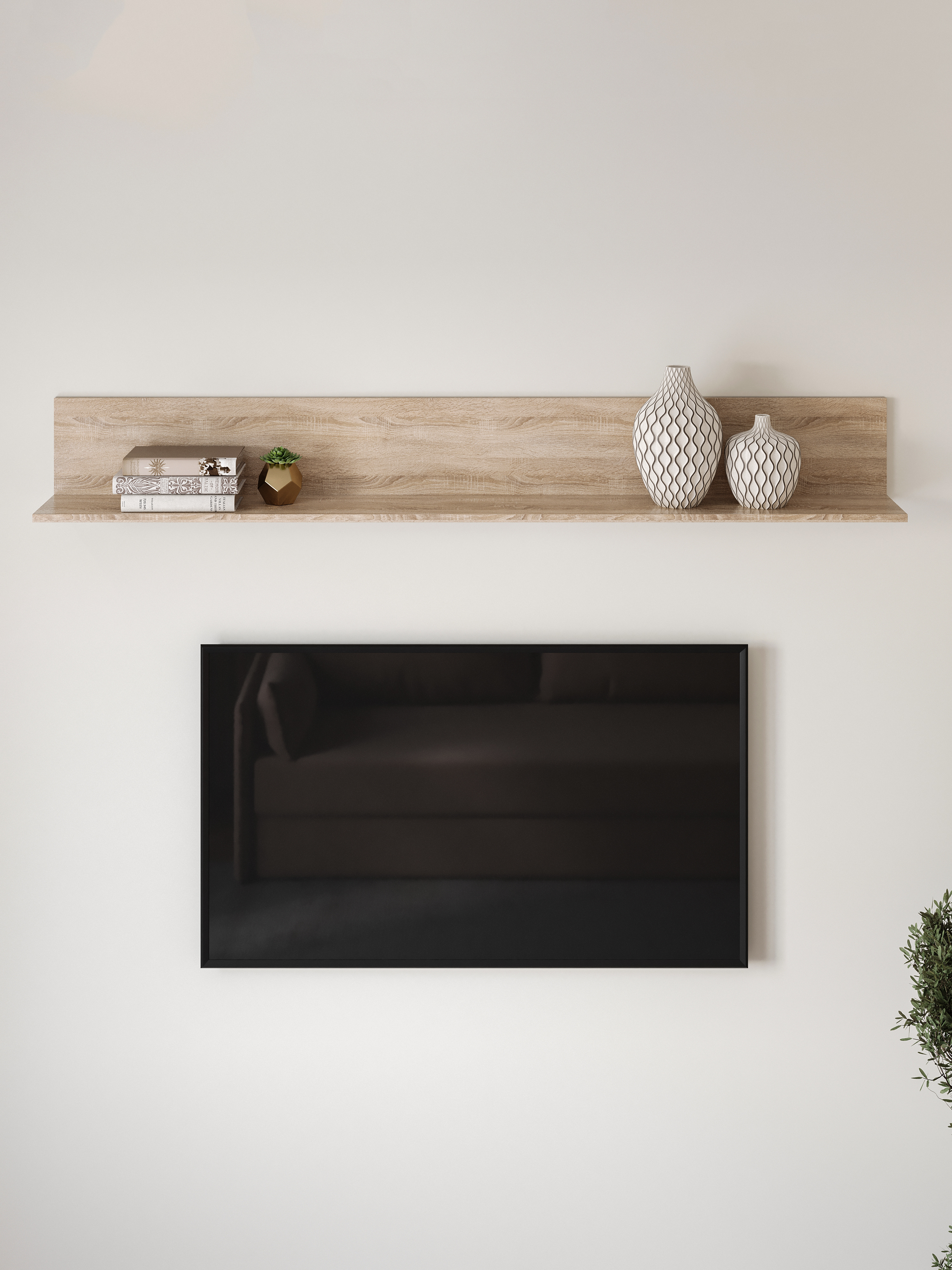 Полка DIWO Коломна 173 навесная, 173x21,6x21,6 см, белый, дуб сонома