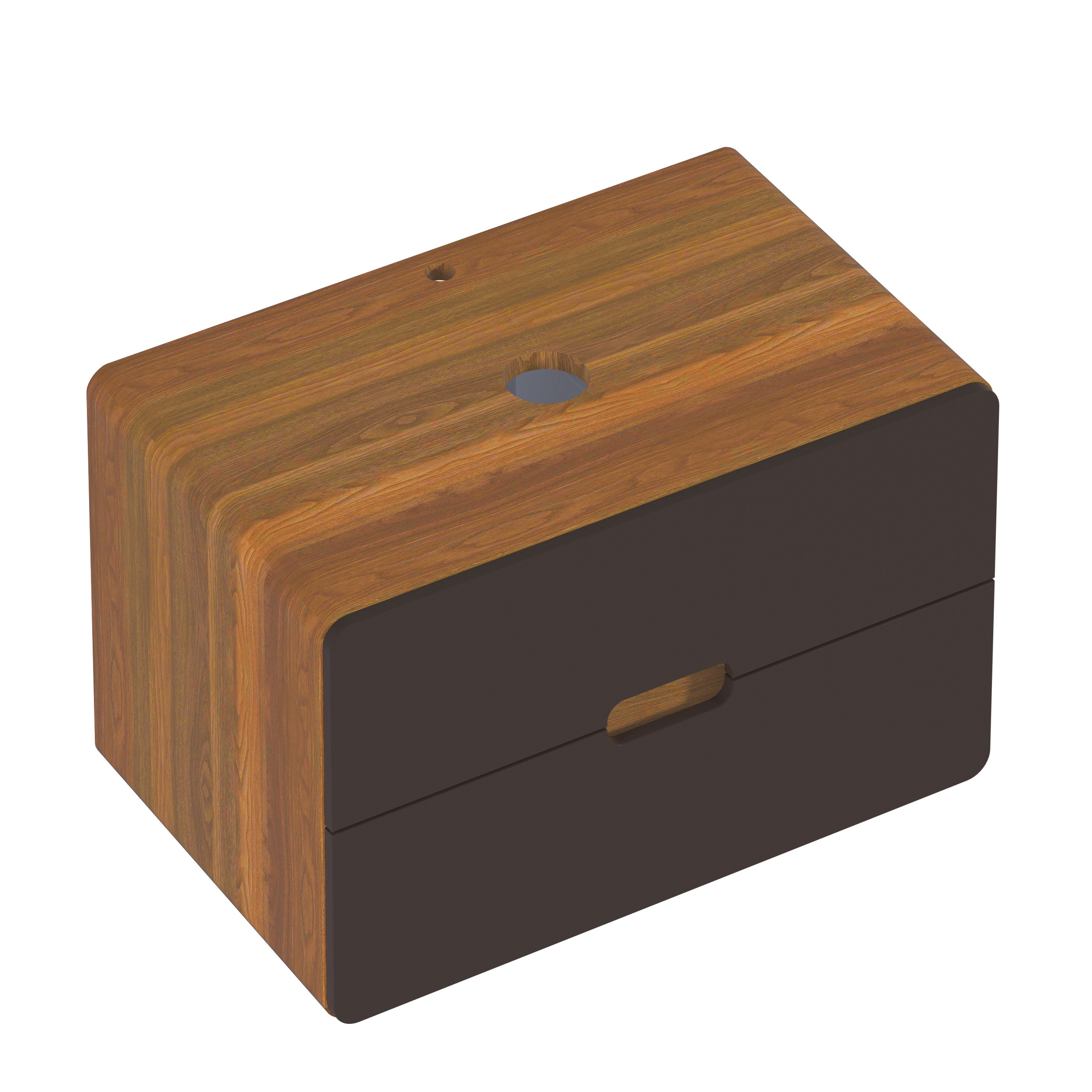 Тумба под раковину со столешницей 1MarKa Vortex 80, орех ноче, найт