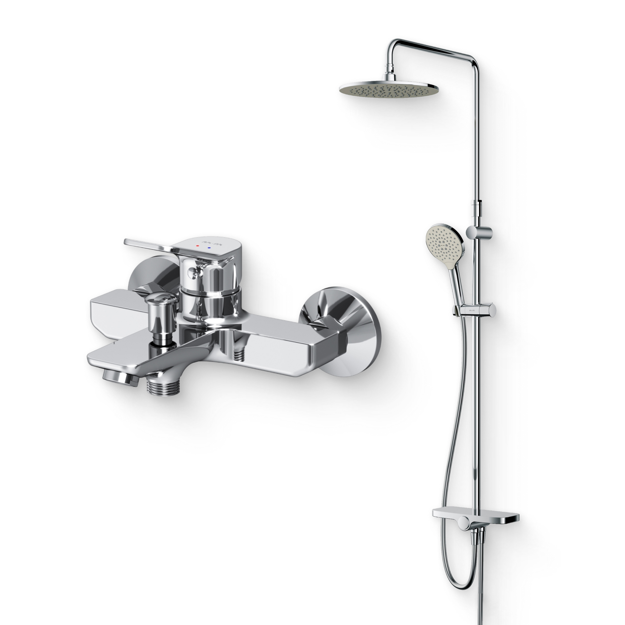Душевой комплект Смеситель AM.PM X-Joy, хром + Стойка Like