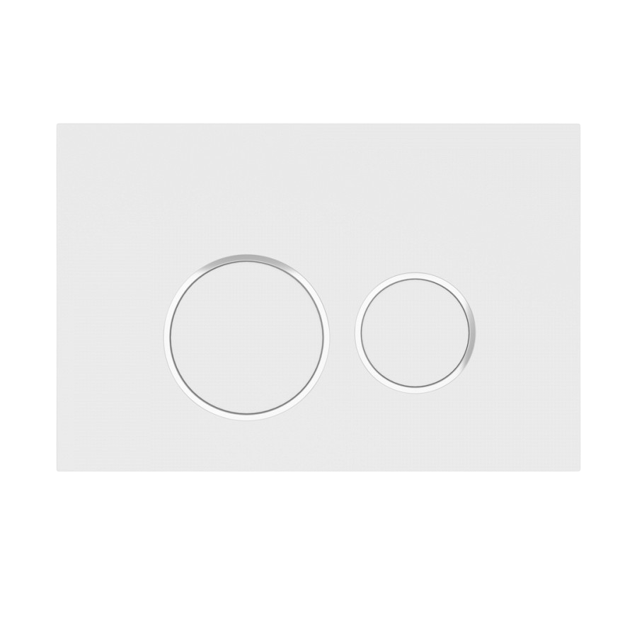 Кнопка смыва для унитаза Teymi Lina T70106 АБС-пластик, цвет матовый белый, хром, с антибактериальным покрытием