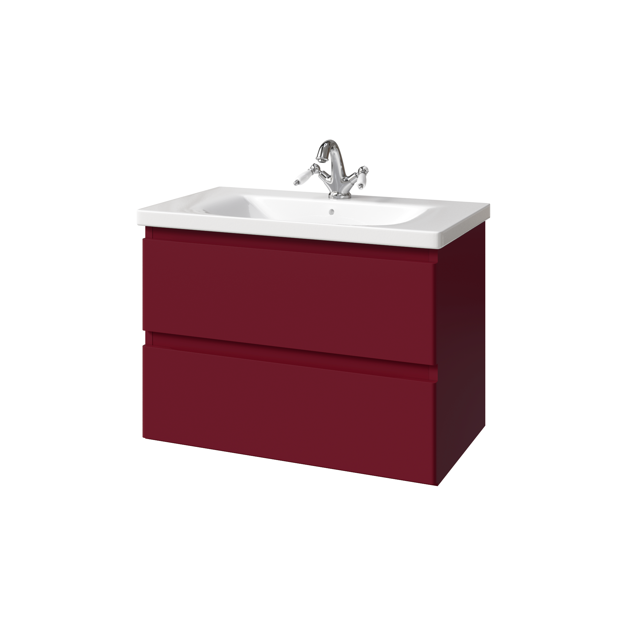 Тумба под раковину без столешницы Caprigo Forte 80 подвесная, бордовая