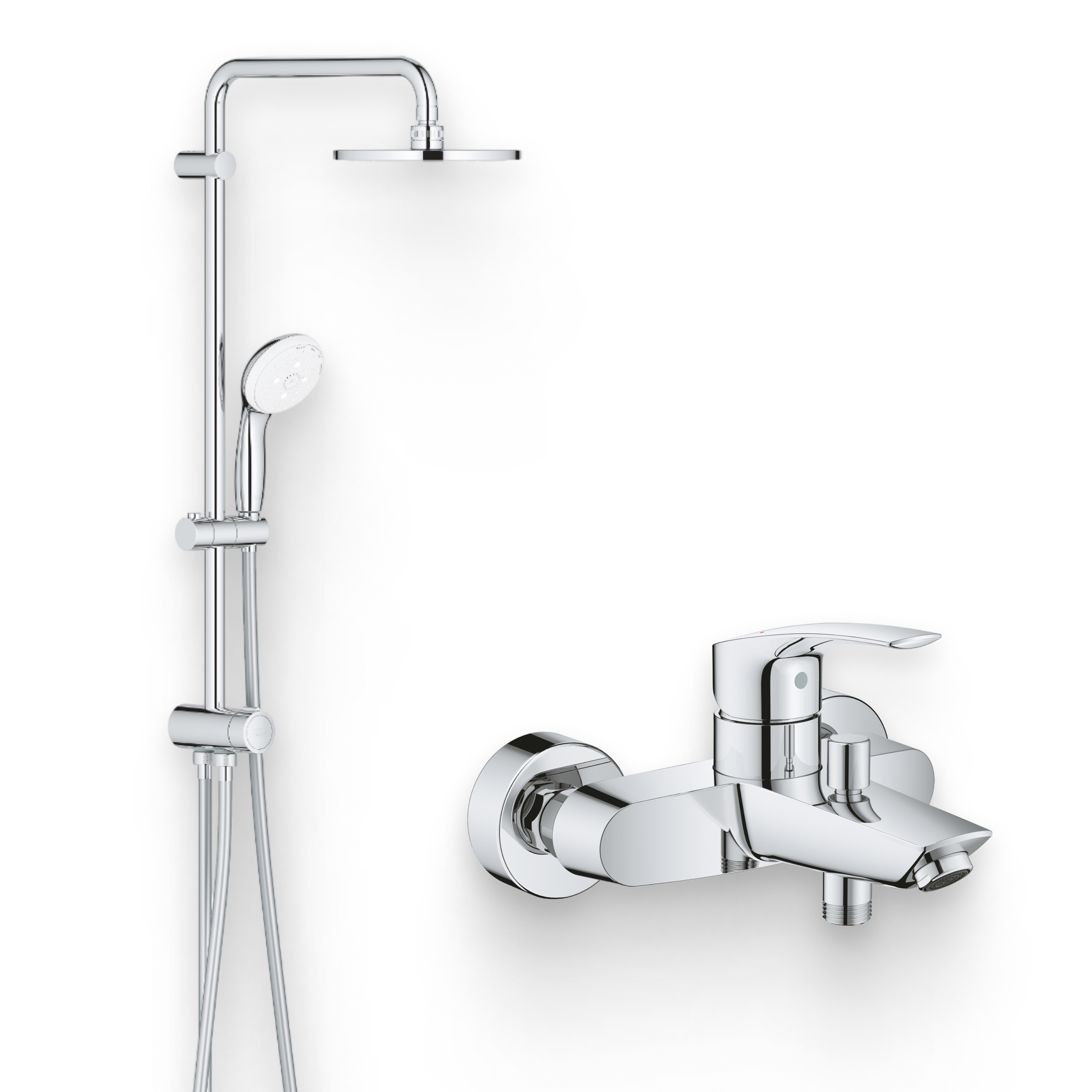 Душевой комплект Смеситель Grohe Eurosmart 33300003 + Стойка New Tempesta 27389002
