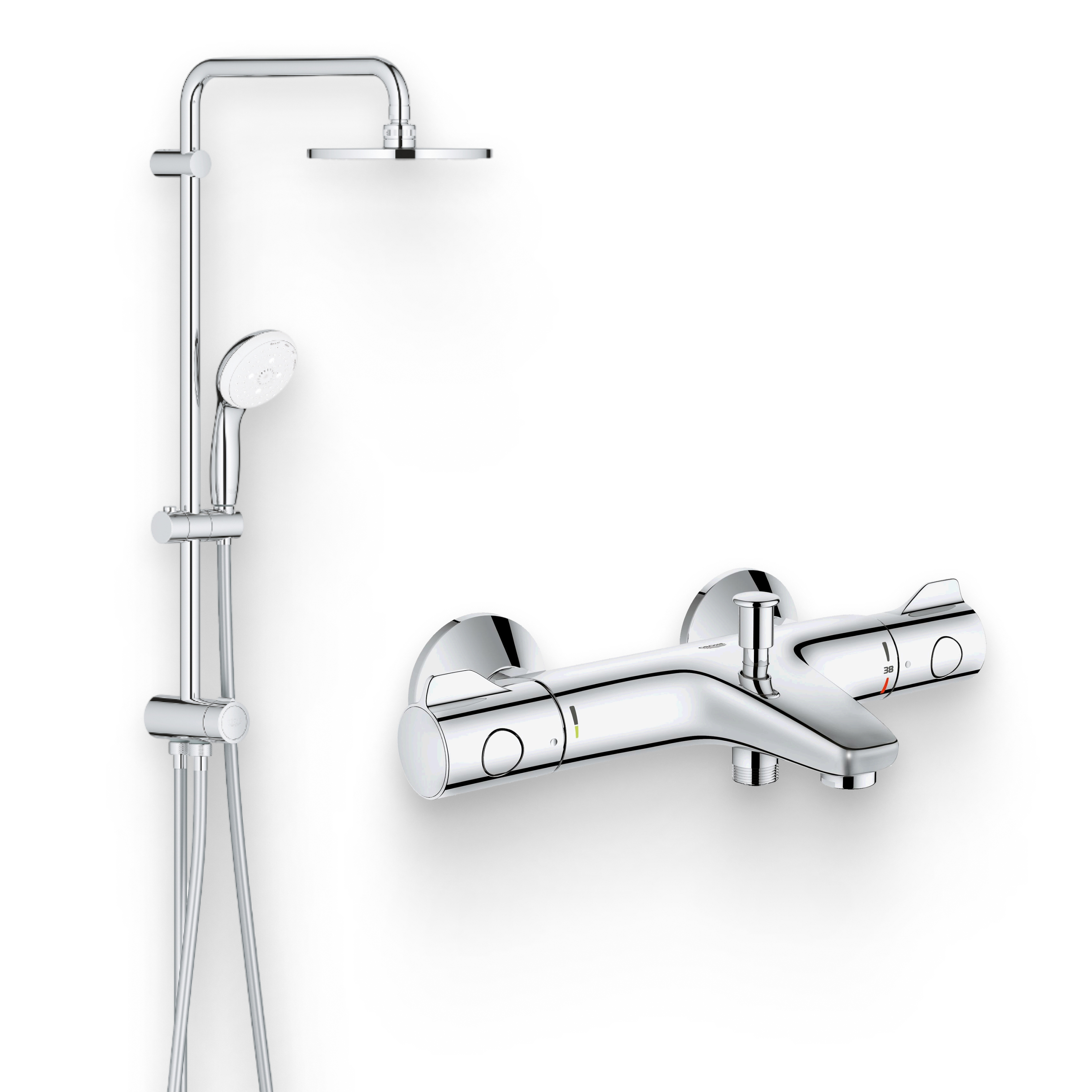 Душевой комплект Термостат Grohe Grohtherm 800 34576000 + Стойка New Tempesta 27389002